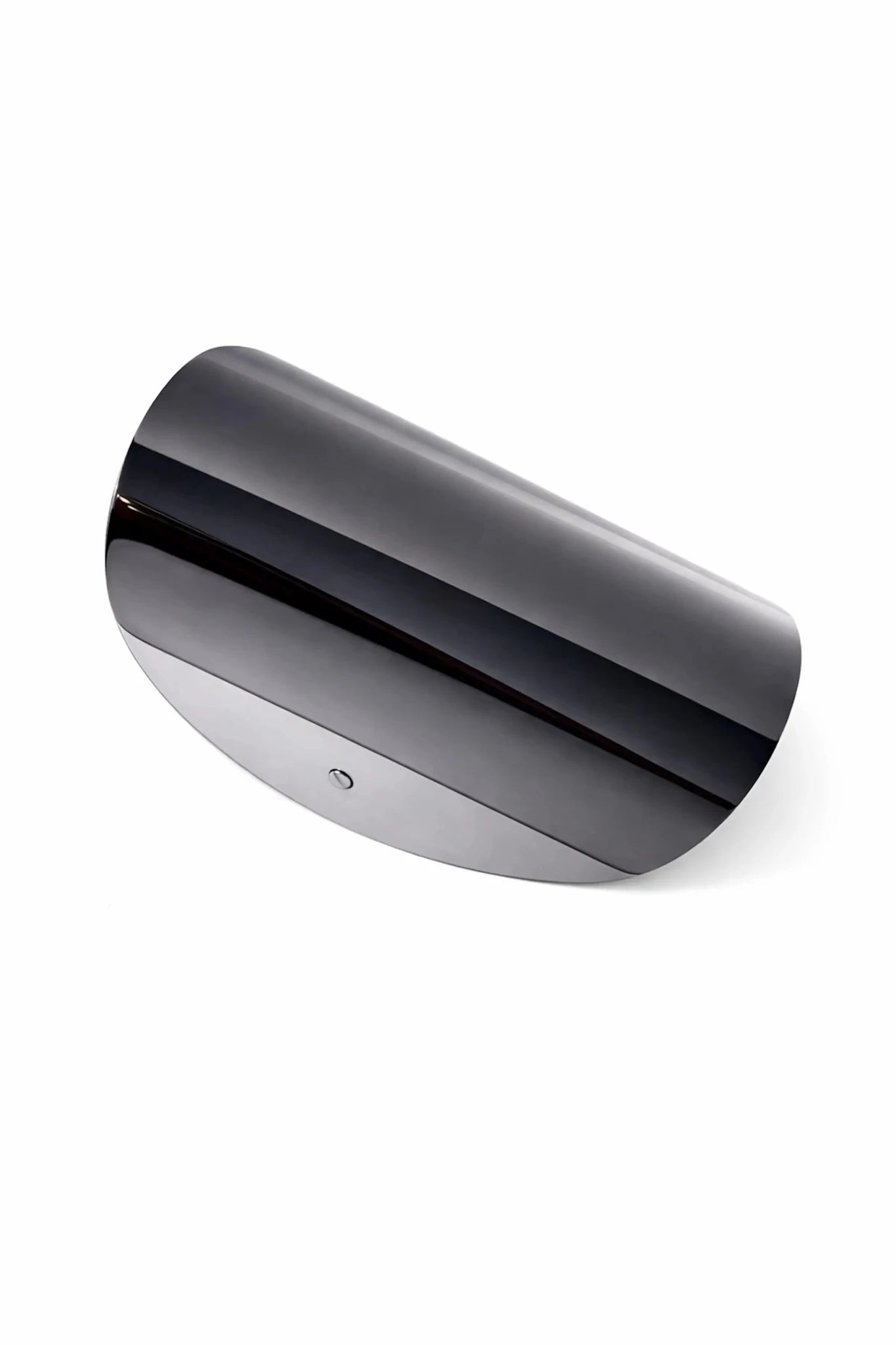 Side view Sculpted Arc Barrette Black Rhodium on a white background