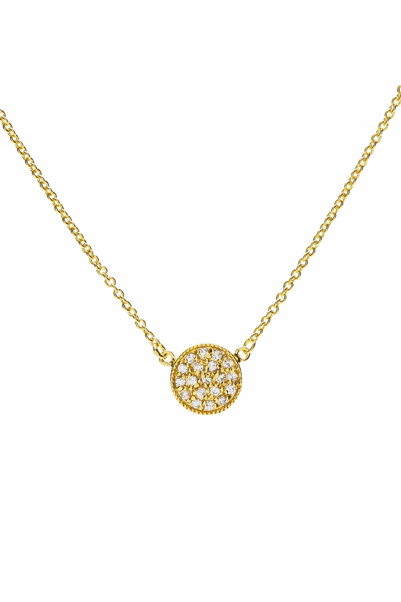 Signature Gold Pave Necklace on a white background - L'Atelier Global