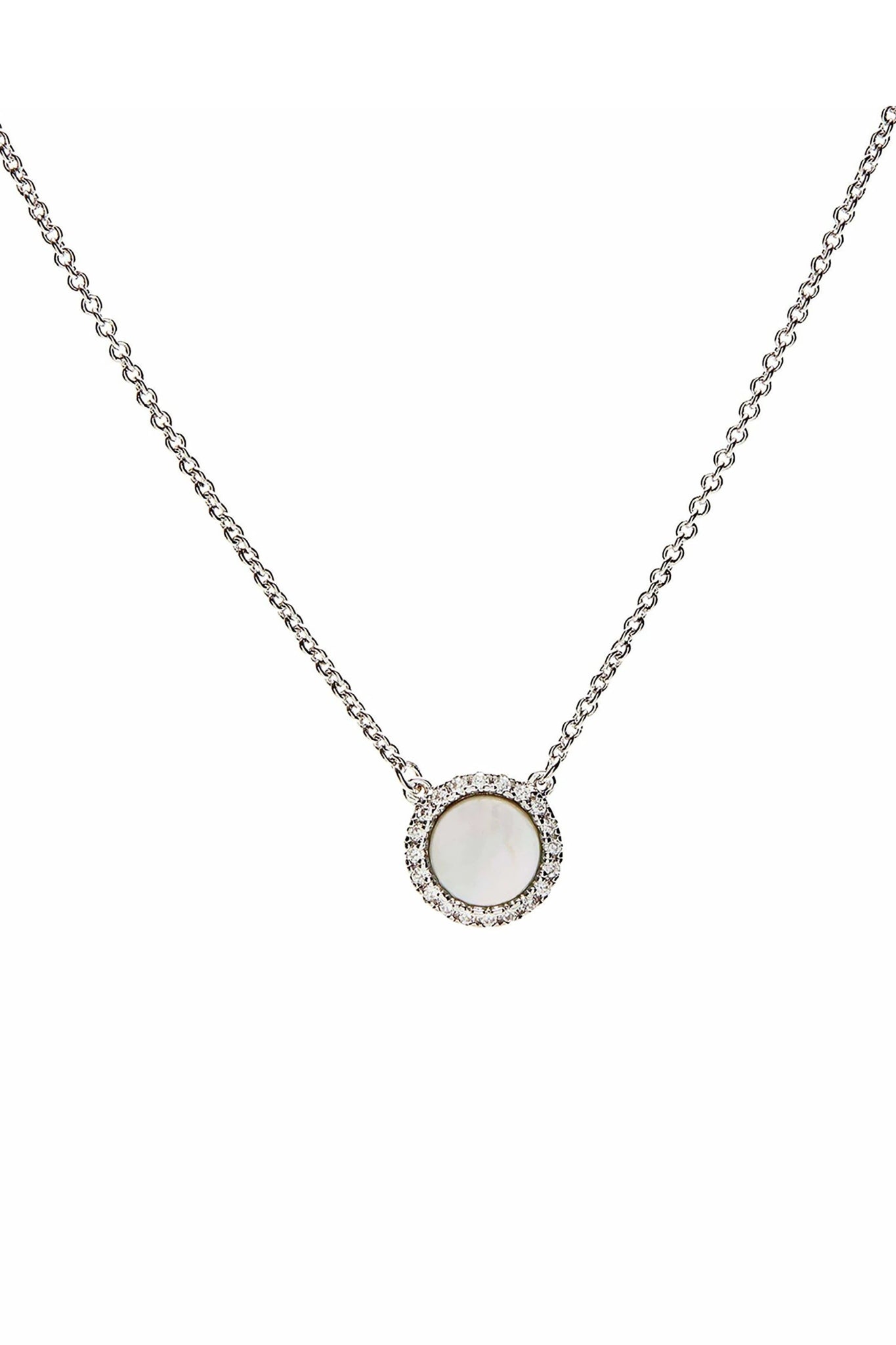 Signature Platinum Mother of Pearl Necklace on a white background
