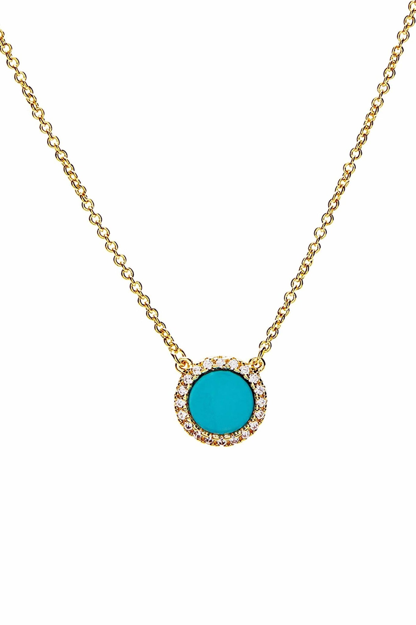 Signature Turquoise Gold Necklace on a white background - L'Atelier Global