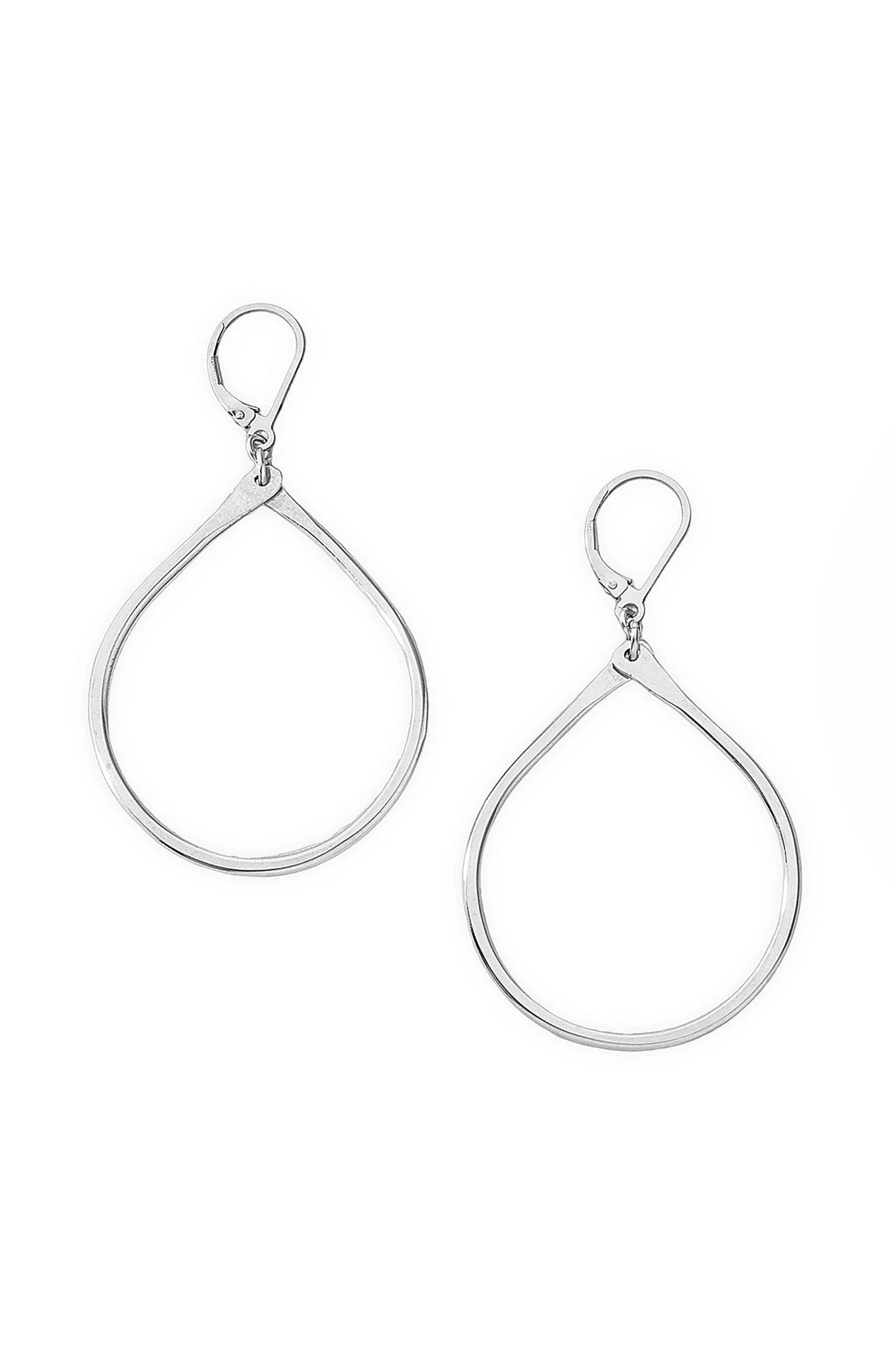 Silver Oval Hoop Statement Earrings - L'Atelier Global