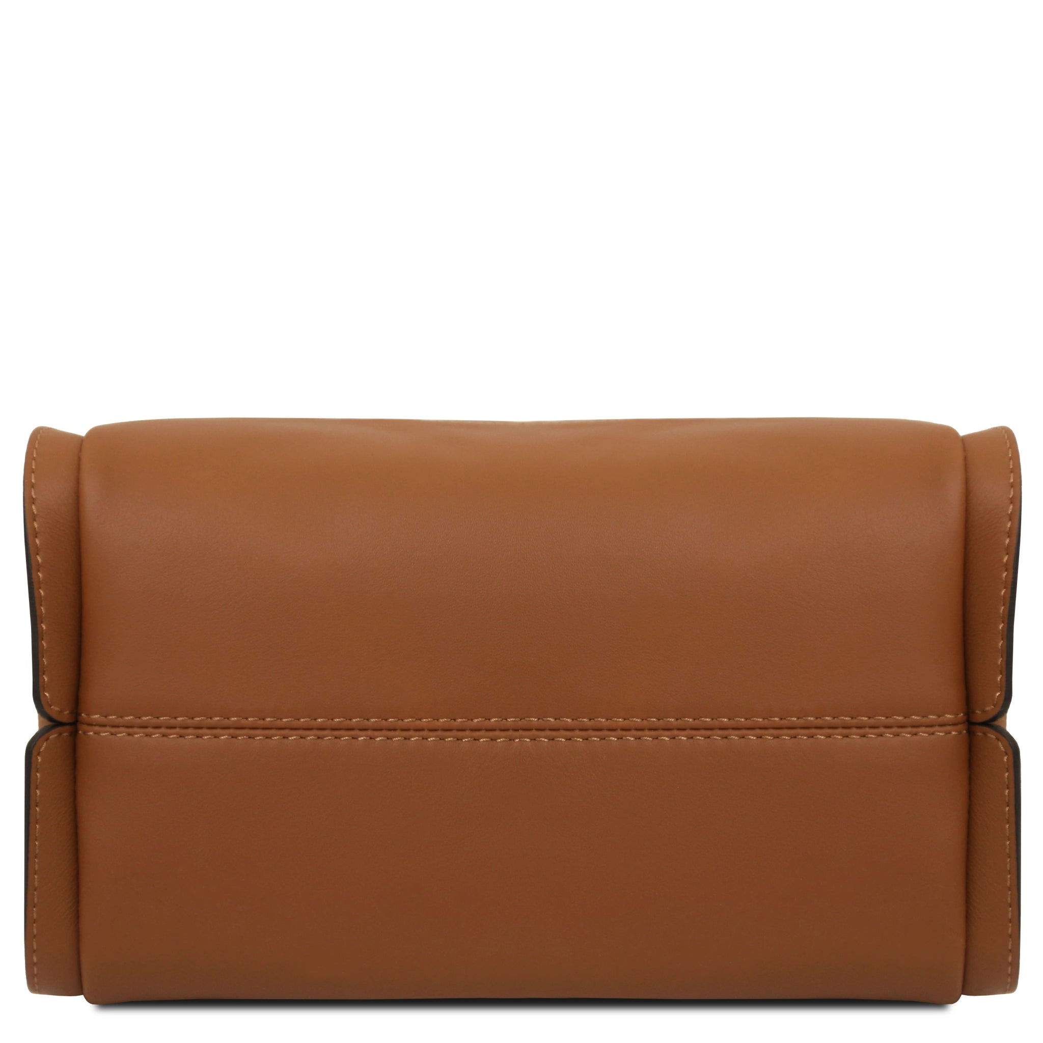 Bottom view Soave Soft Italian Leather Handbag in Cognac
