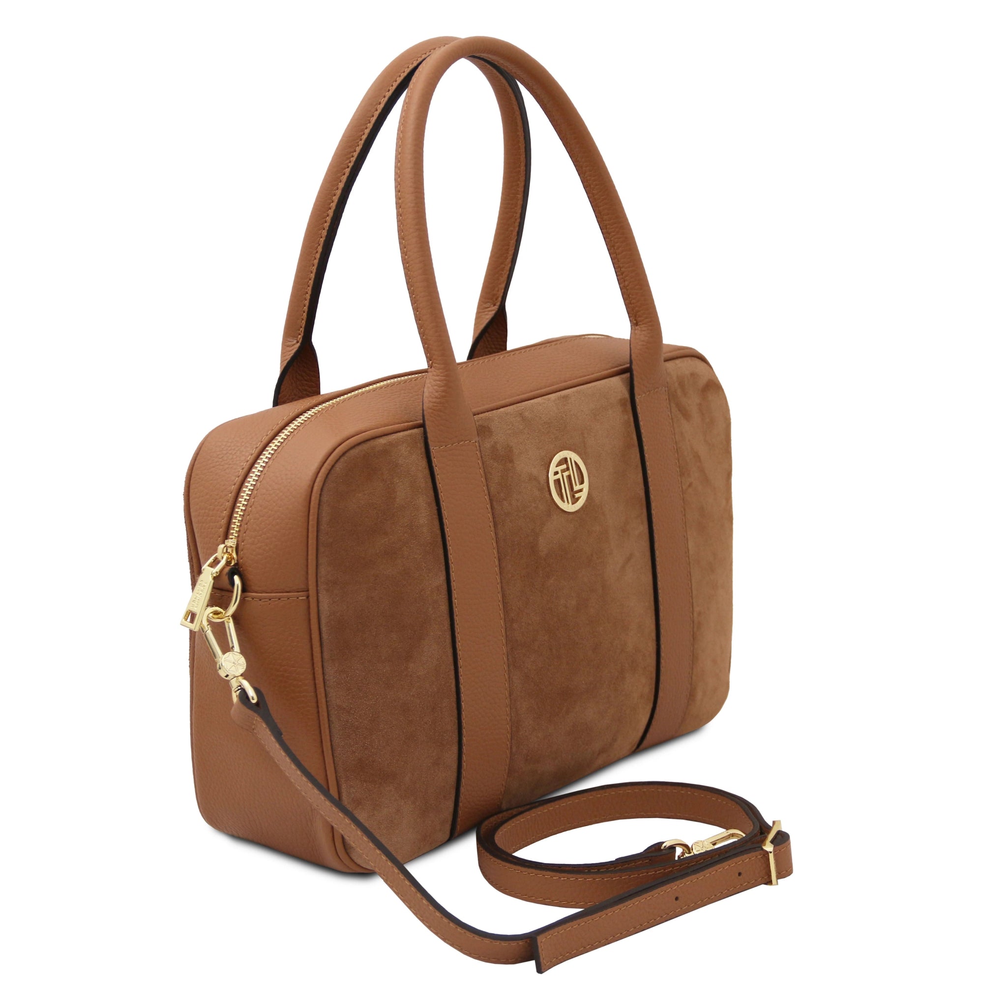 Stephany Italian Suede Leather Handbag