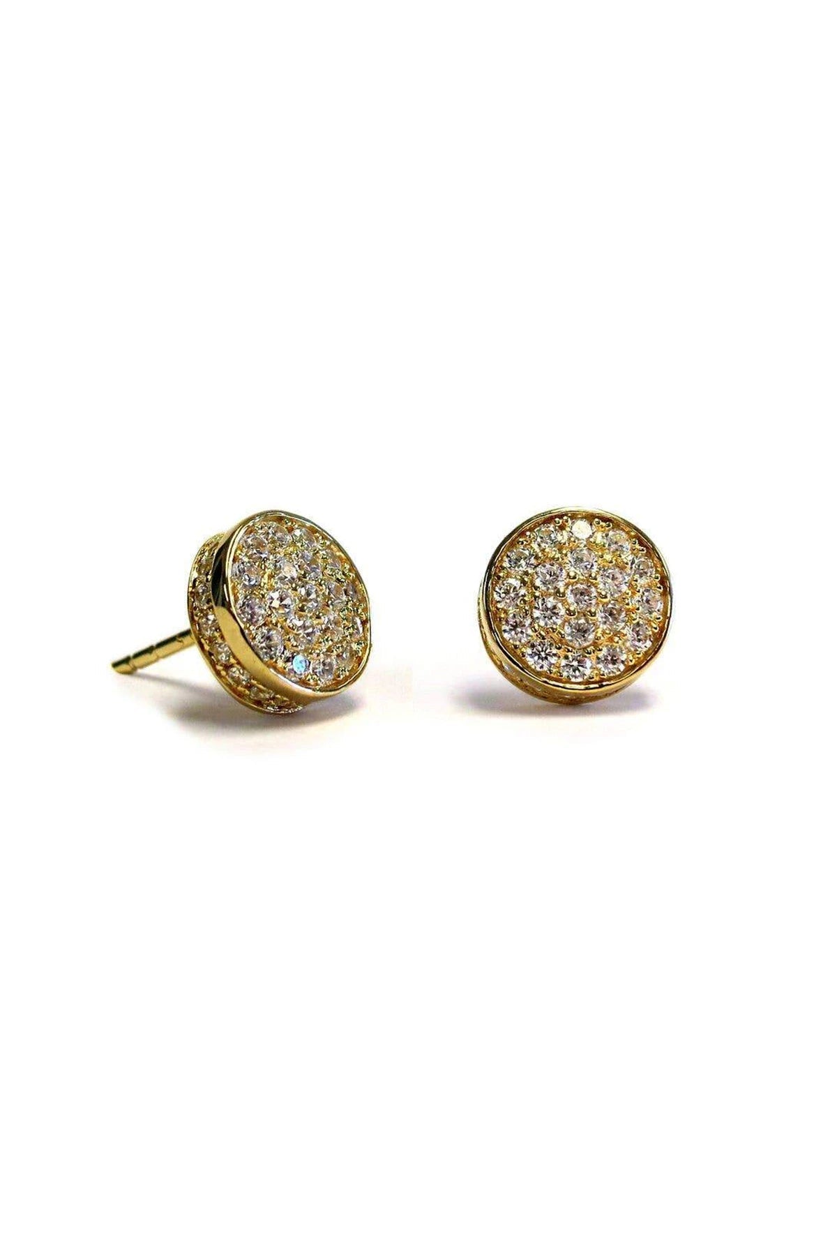 Stud Dazzle Earrings in Gold on a white background - L'Atelier Global