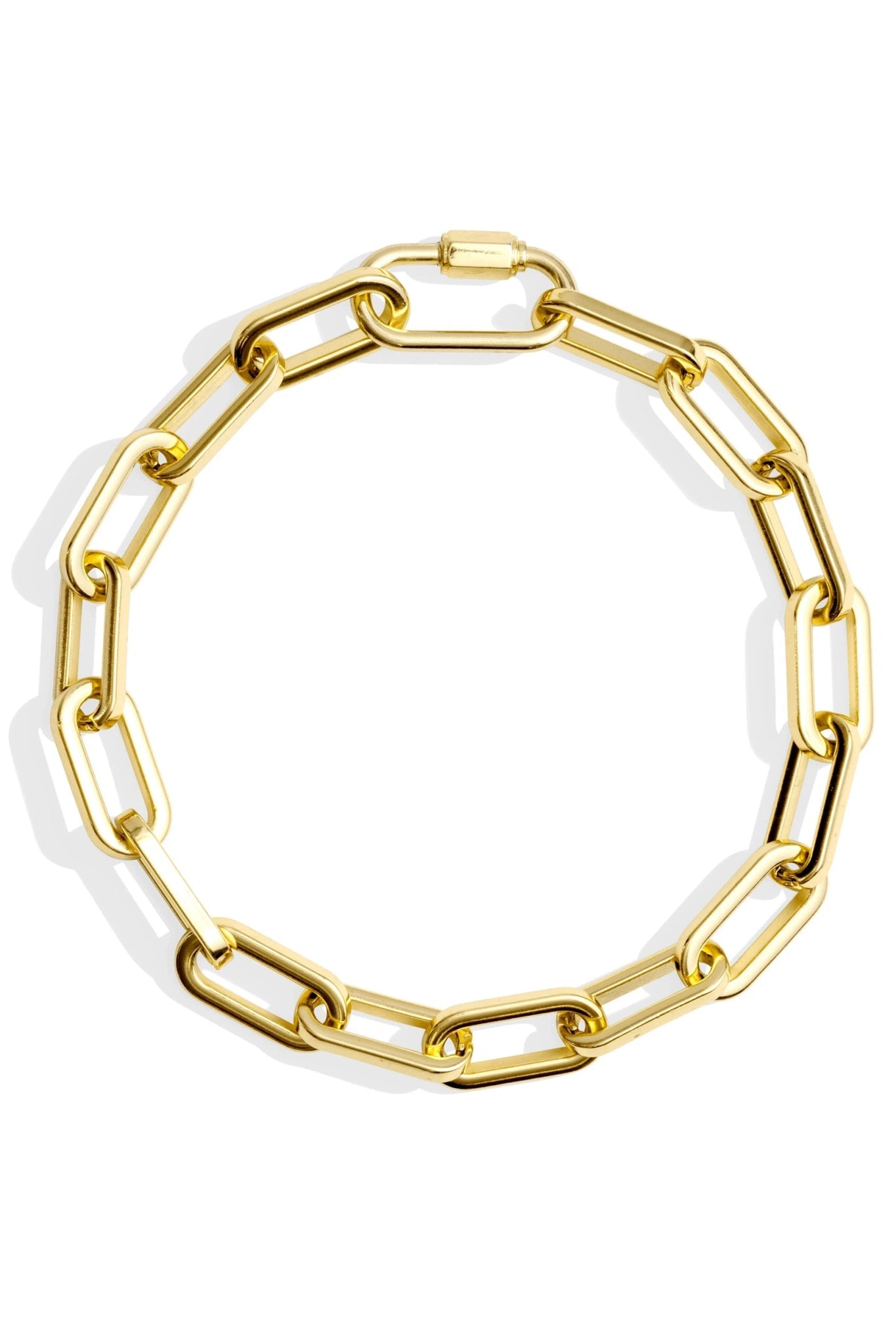 Tempe Chunky Cable Link Necklace in all gold on a white background