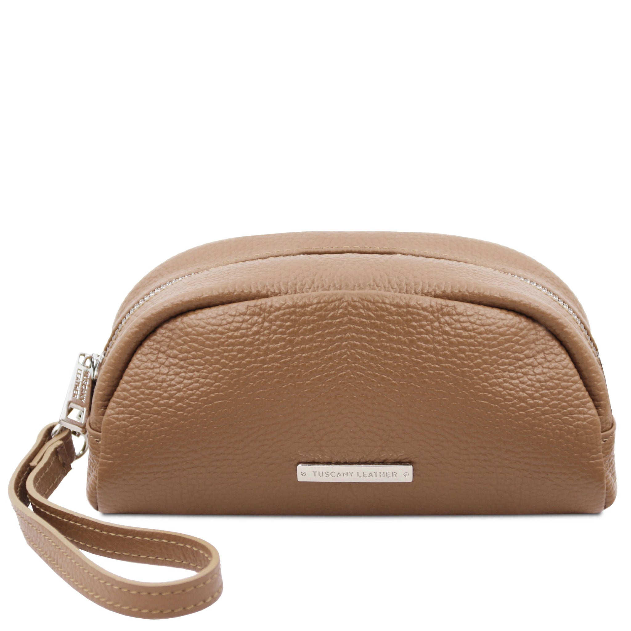 TL Bag Soft Italian Leather Toiletry Everyday Case - Taupe - shop_name#