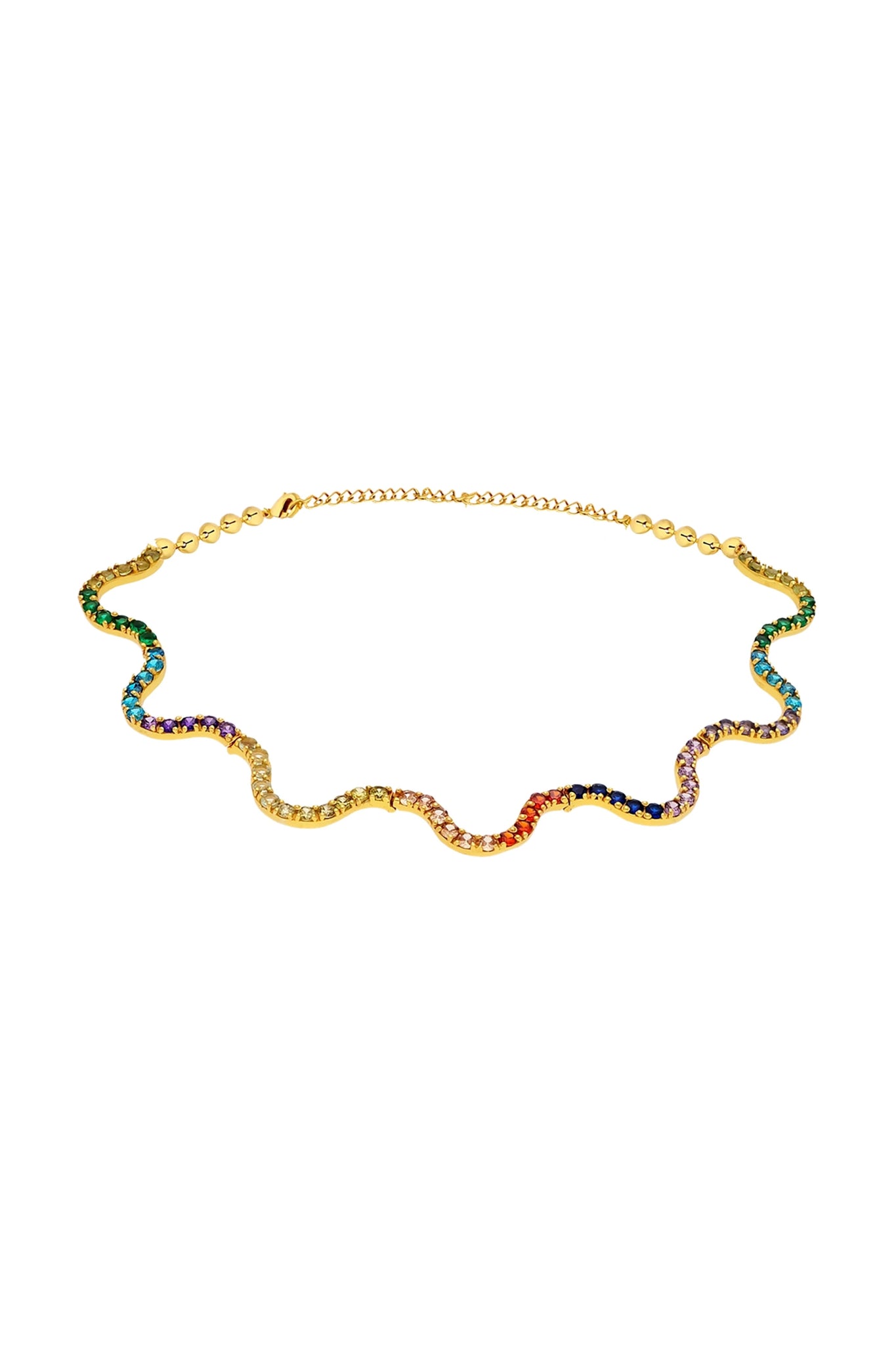 Villajoyosa Scalloped Spanish Gold Choker Necklace on a white background