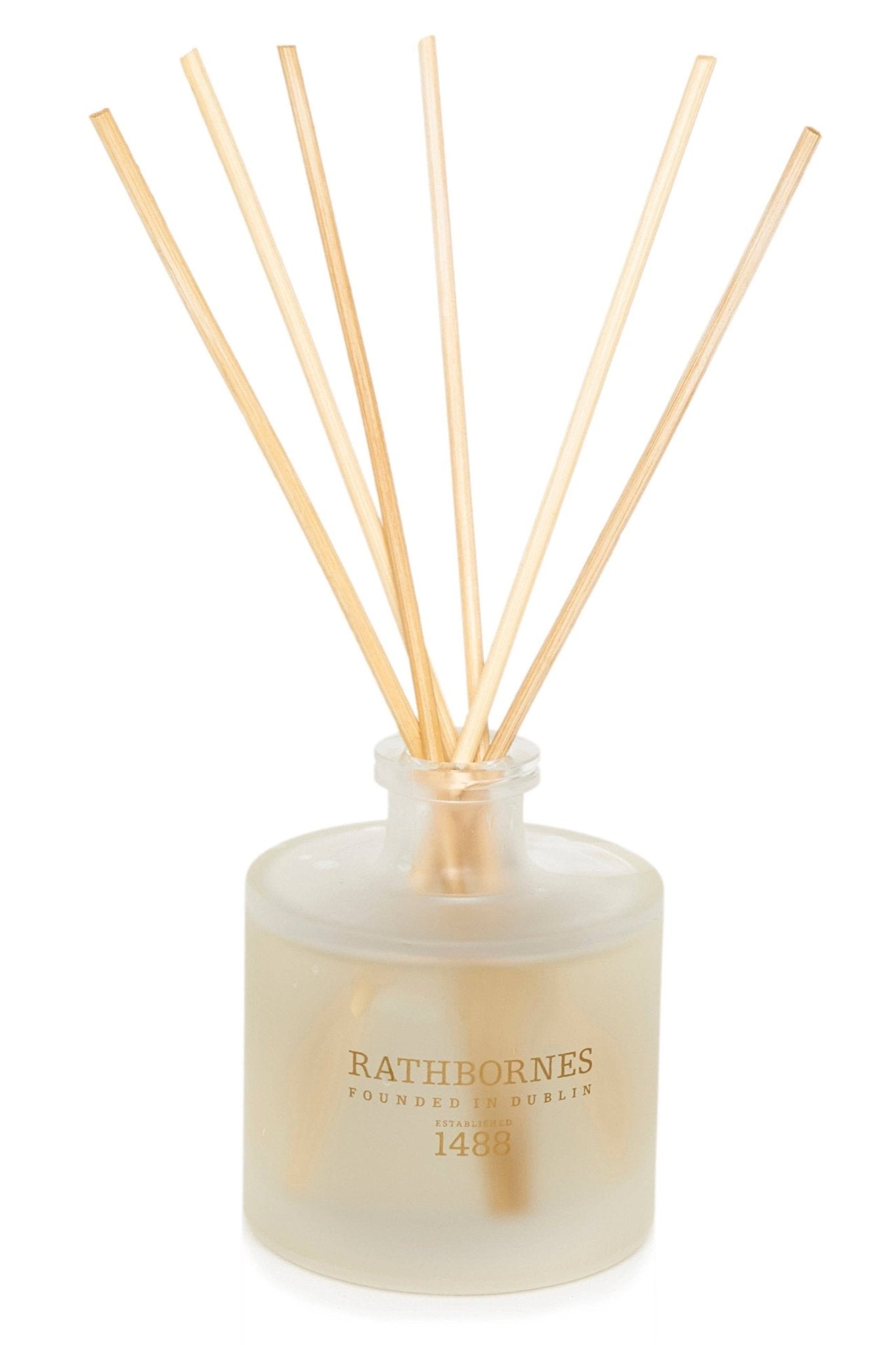 White Pepper, Honeysuckle & Vetivert Scented Reed Diffuser clear bottle on a white background