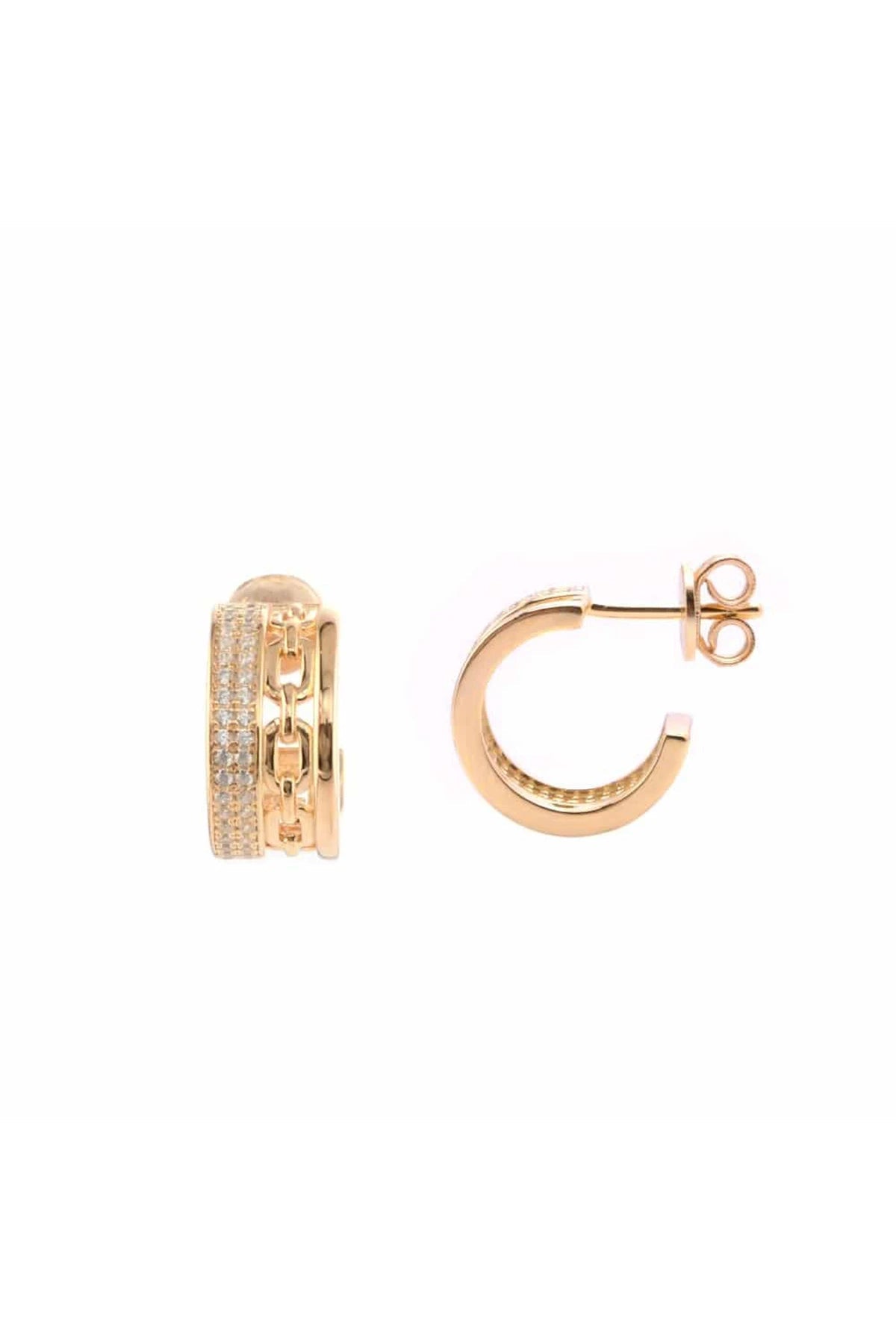 Yvelines Gold Vermeil White Zirconium Earrings on a white background