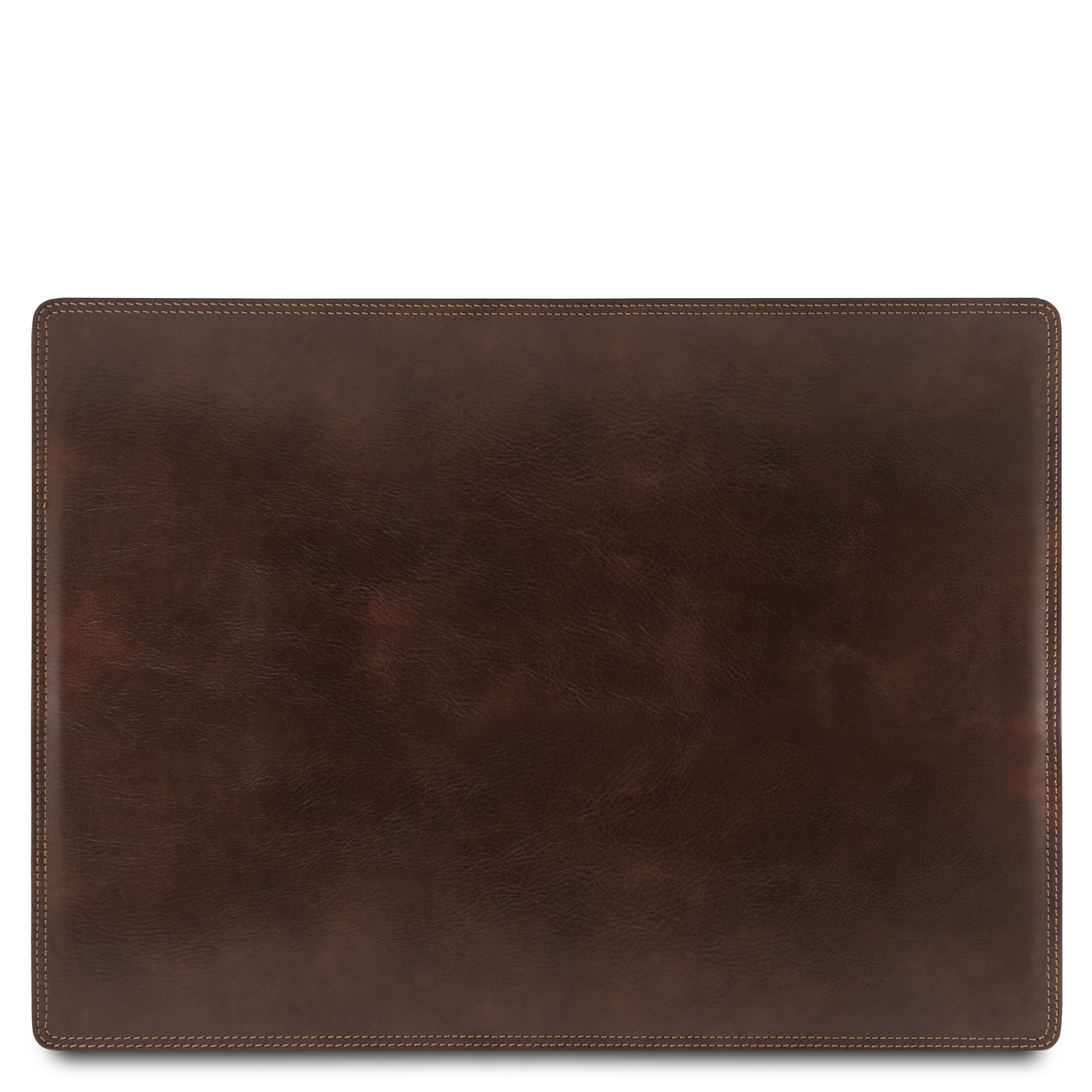 Leather Desk Pad in Dark Brown on a white background