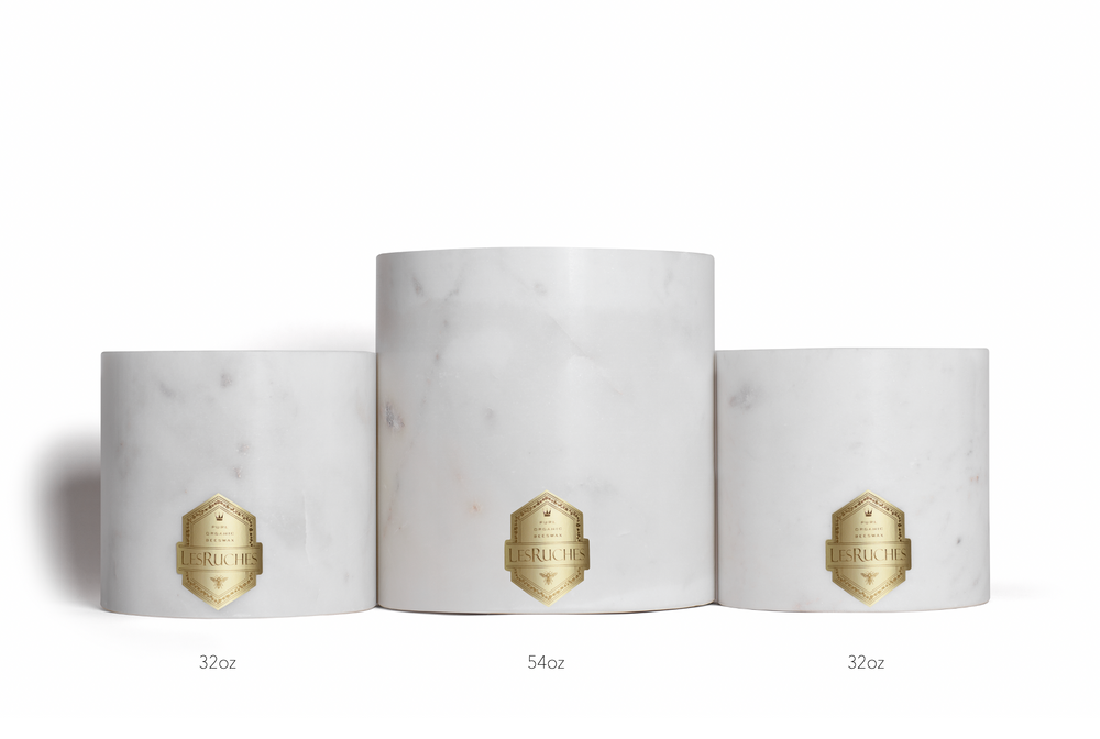 Cassis Beauté Marbré Beeswax Candles - L'Atelier Global