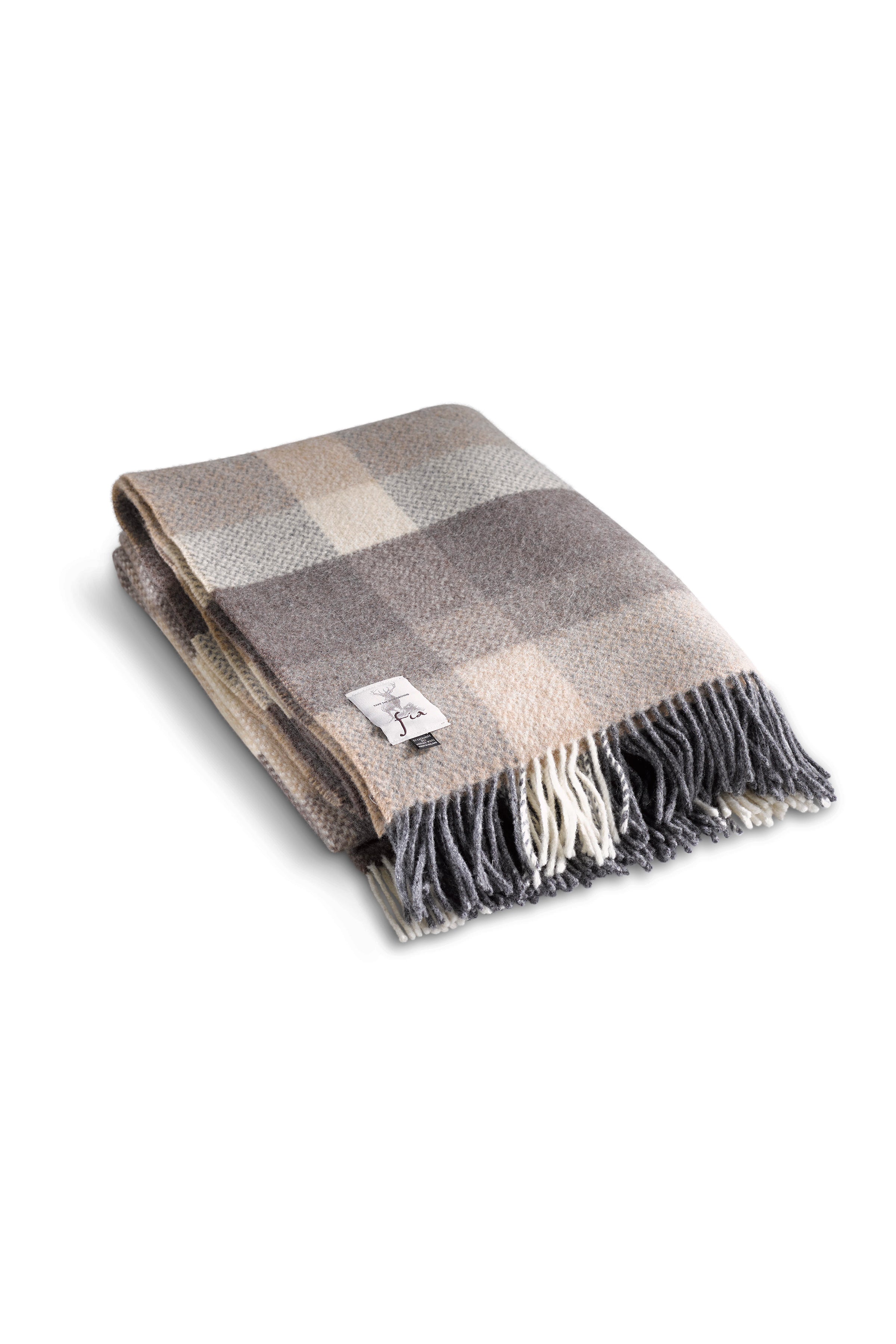 Irish Fireside Merino Cashmere Throw folded on a white background - L'Atelier Global