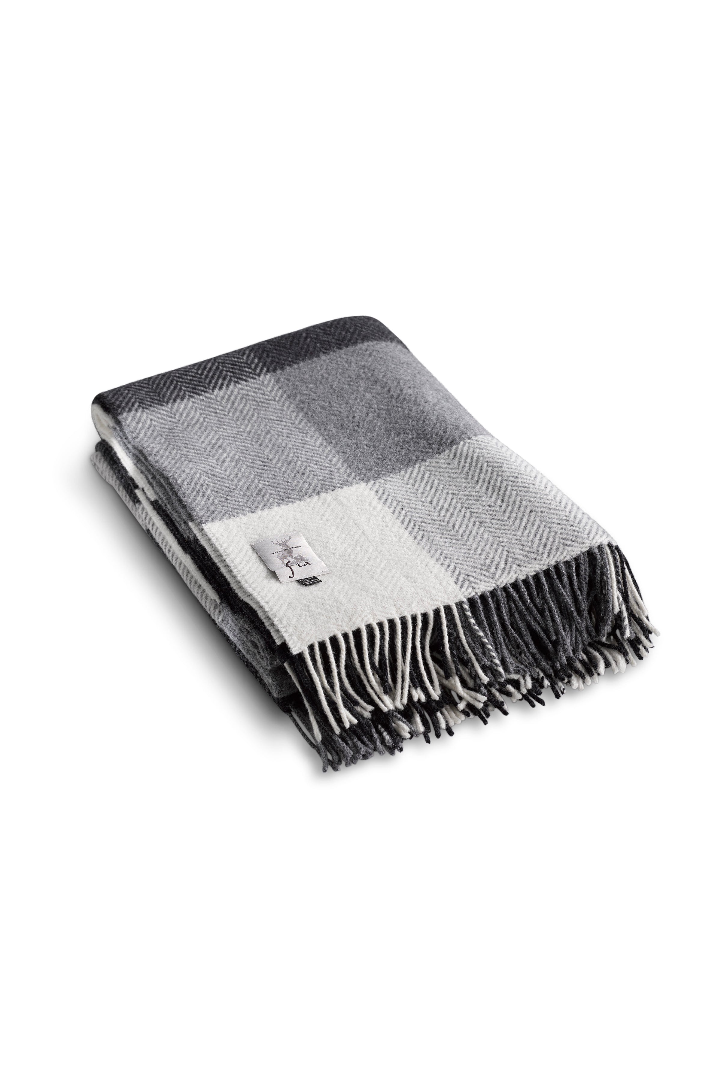 Irish Winter Cozy Merino Cashmere Blend Throw folded on a white background - L'Atelier Global