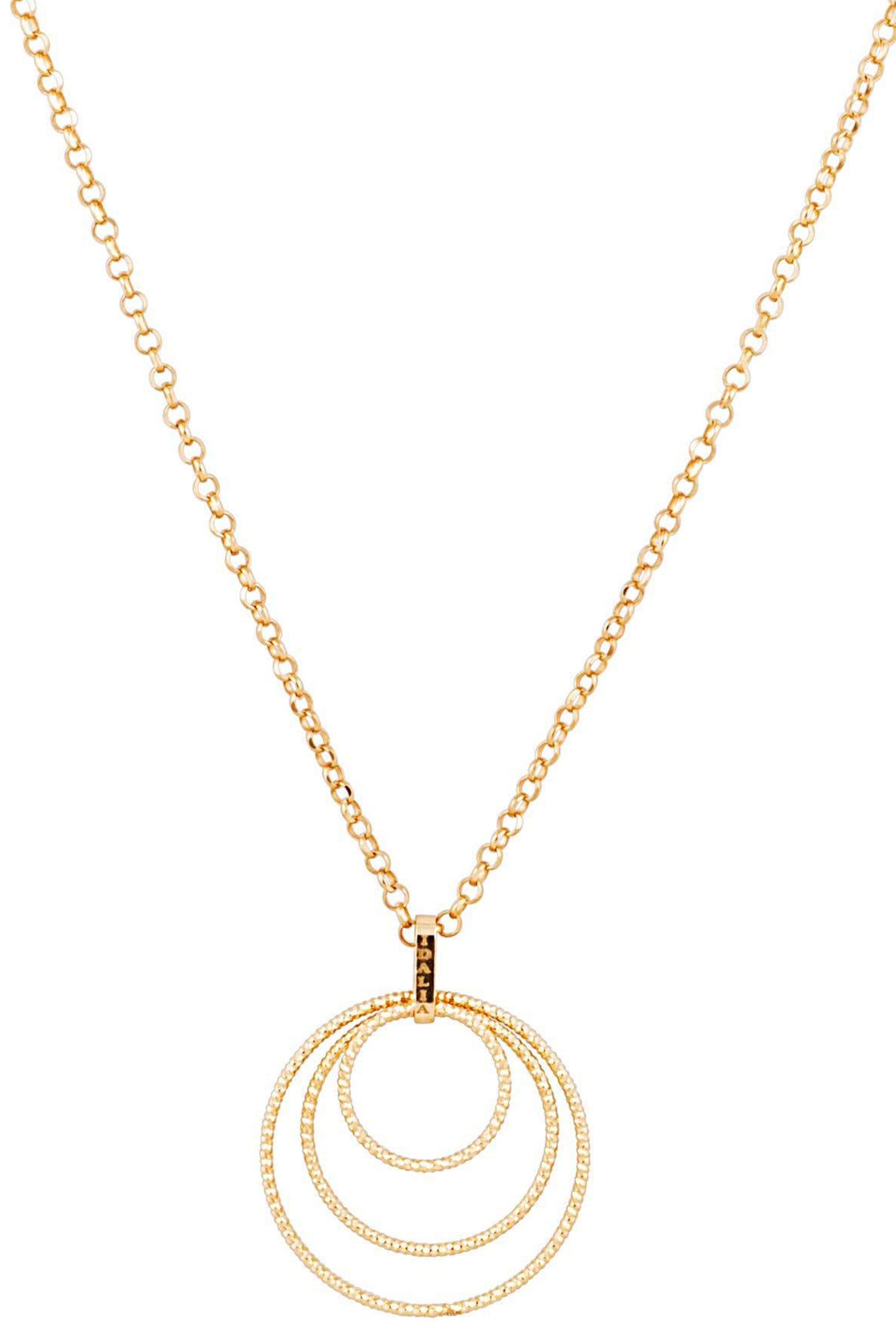 Vincenze Circle Trio Necklace in silver on a white background - L'Atelier Global