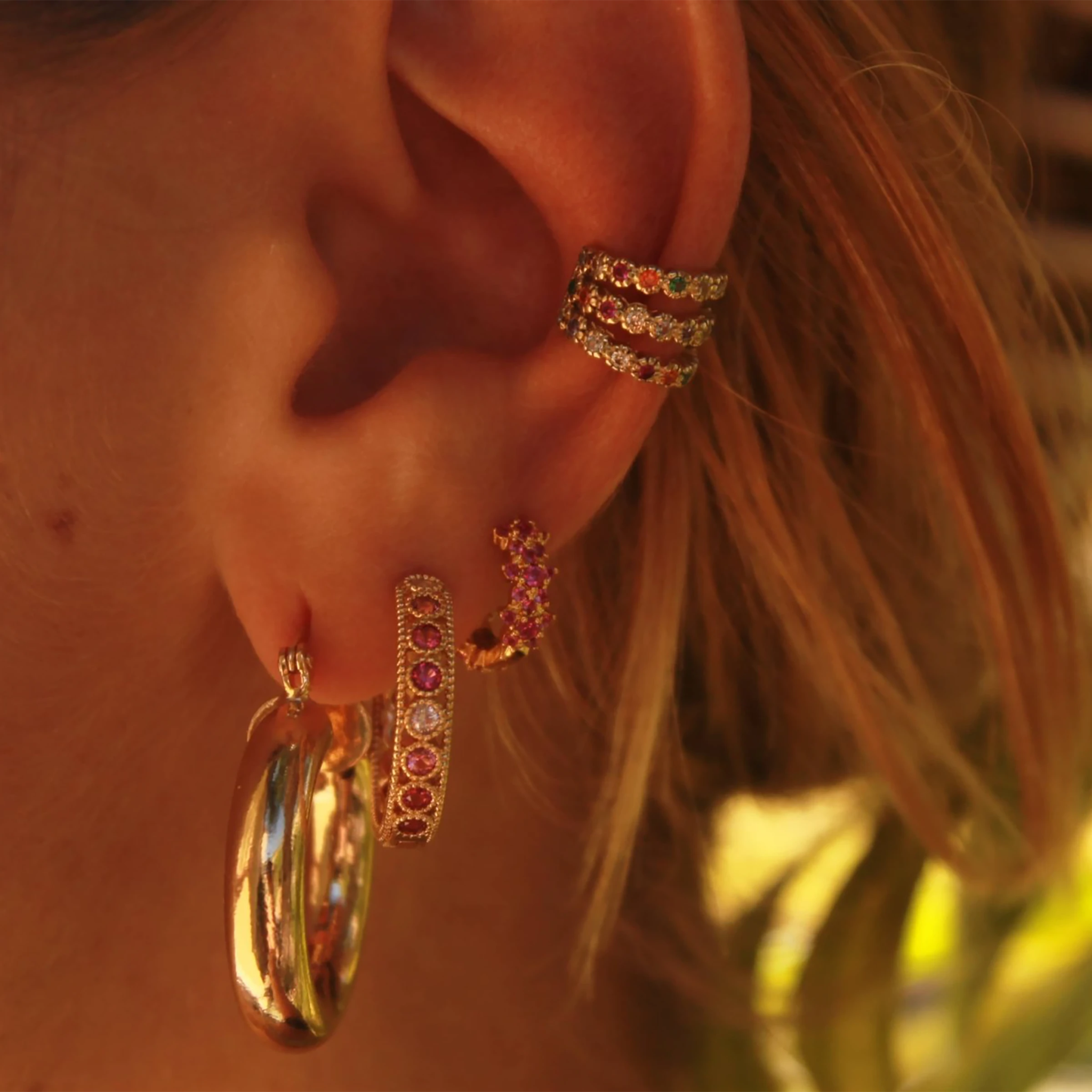 Alhambra Baroque Golden Zircon Earrings - L'Atelier Global