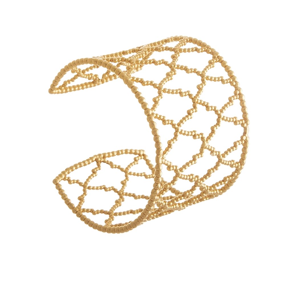Alhambra Spanish Lattice Cuff Bracelet on a white background - L'Atelier Global