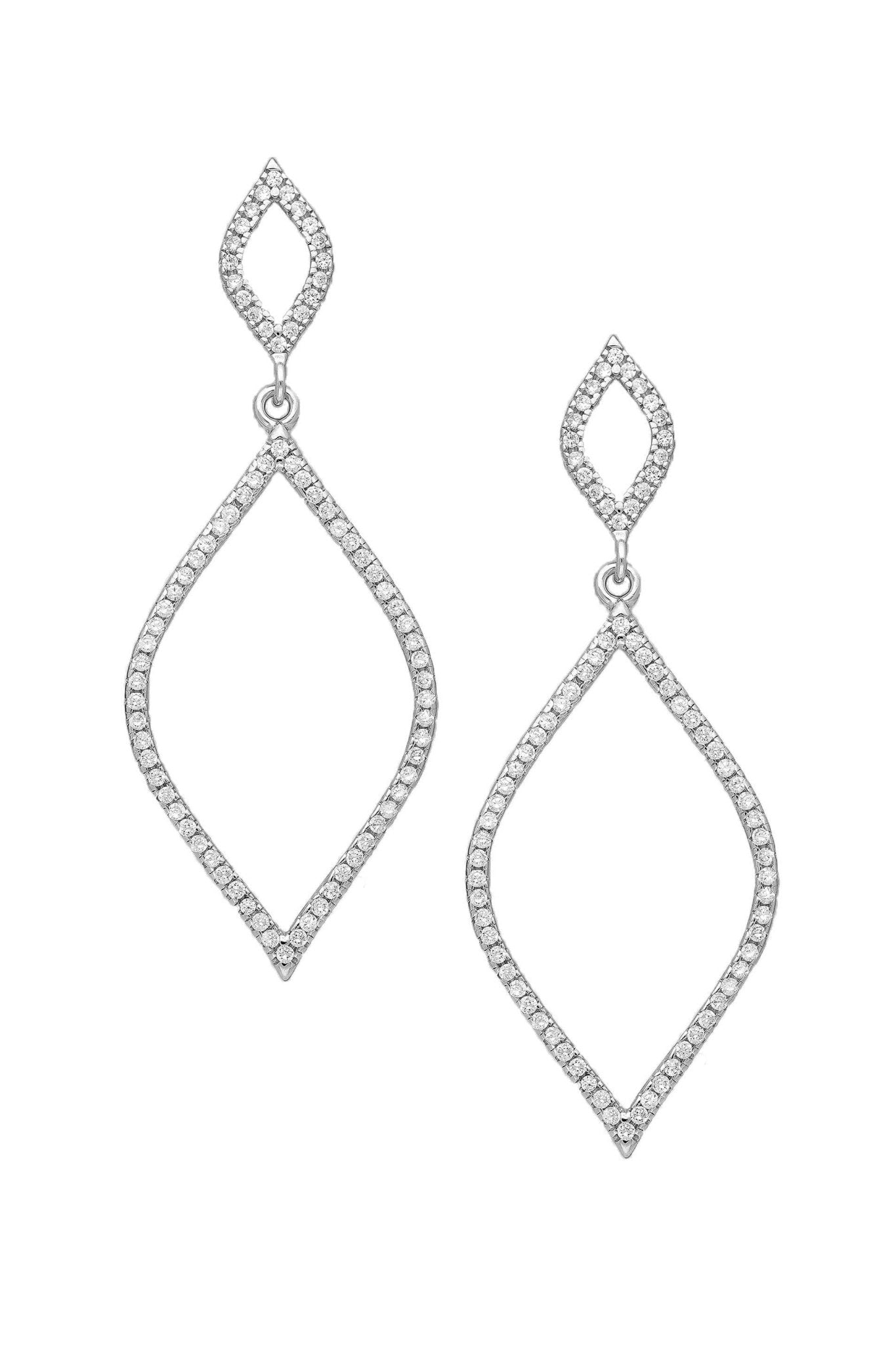 Allurette Losange Sterling Earrings on a white background so you can see the dazzling CZ detail - L'Atelier Global