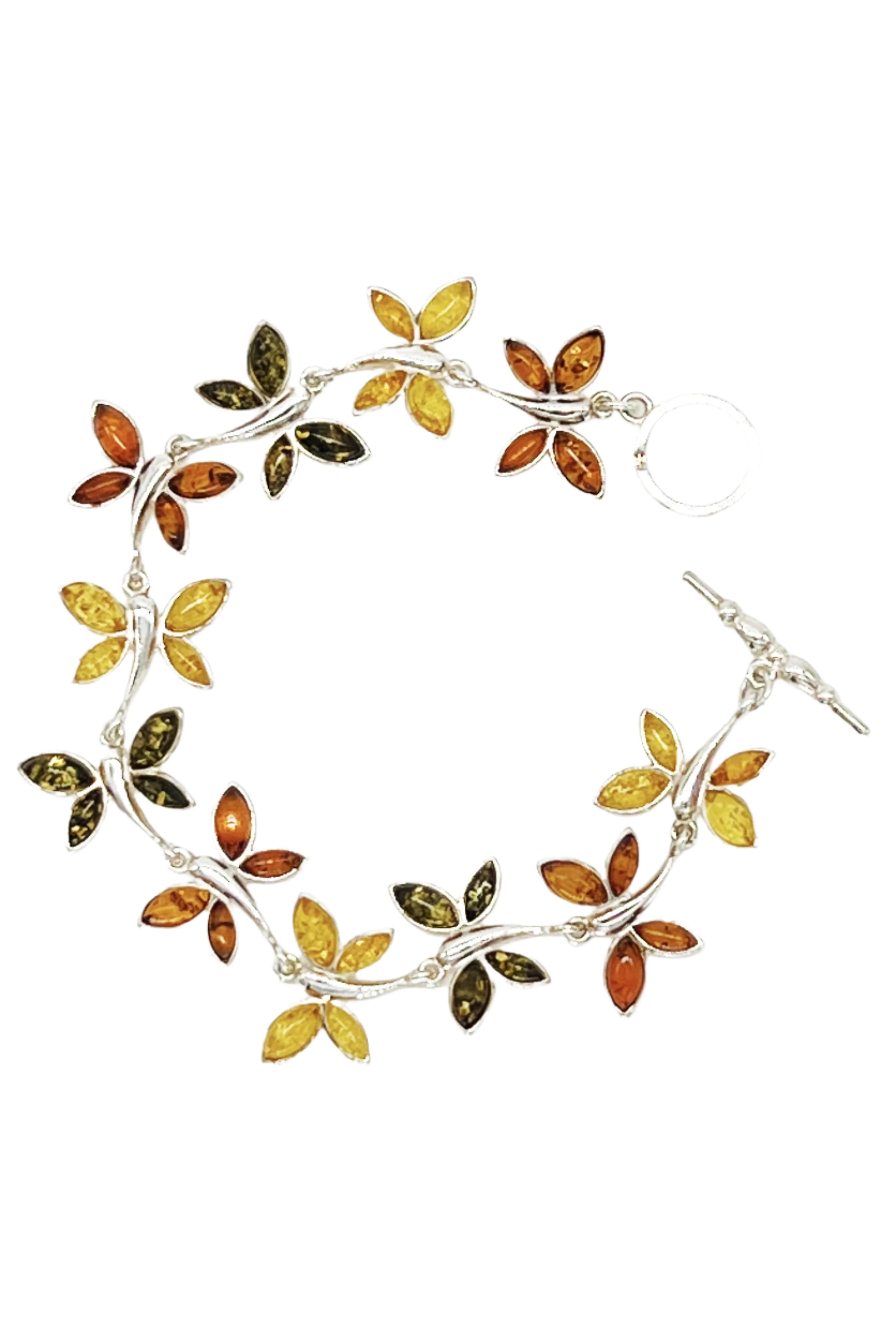 Amber Dancing Butterflies Link Bracelet on a white background - L'Atelier Global