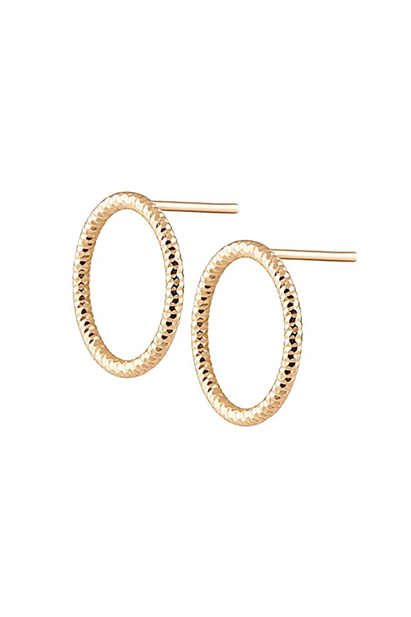 Arezzo Mini Circle Earrings in gold on a white background- L'Atelier Global