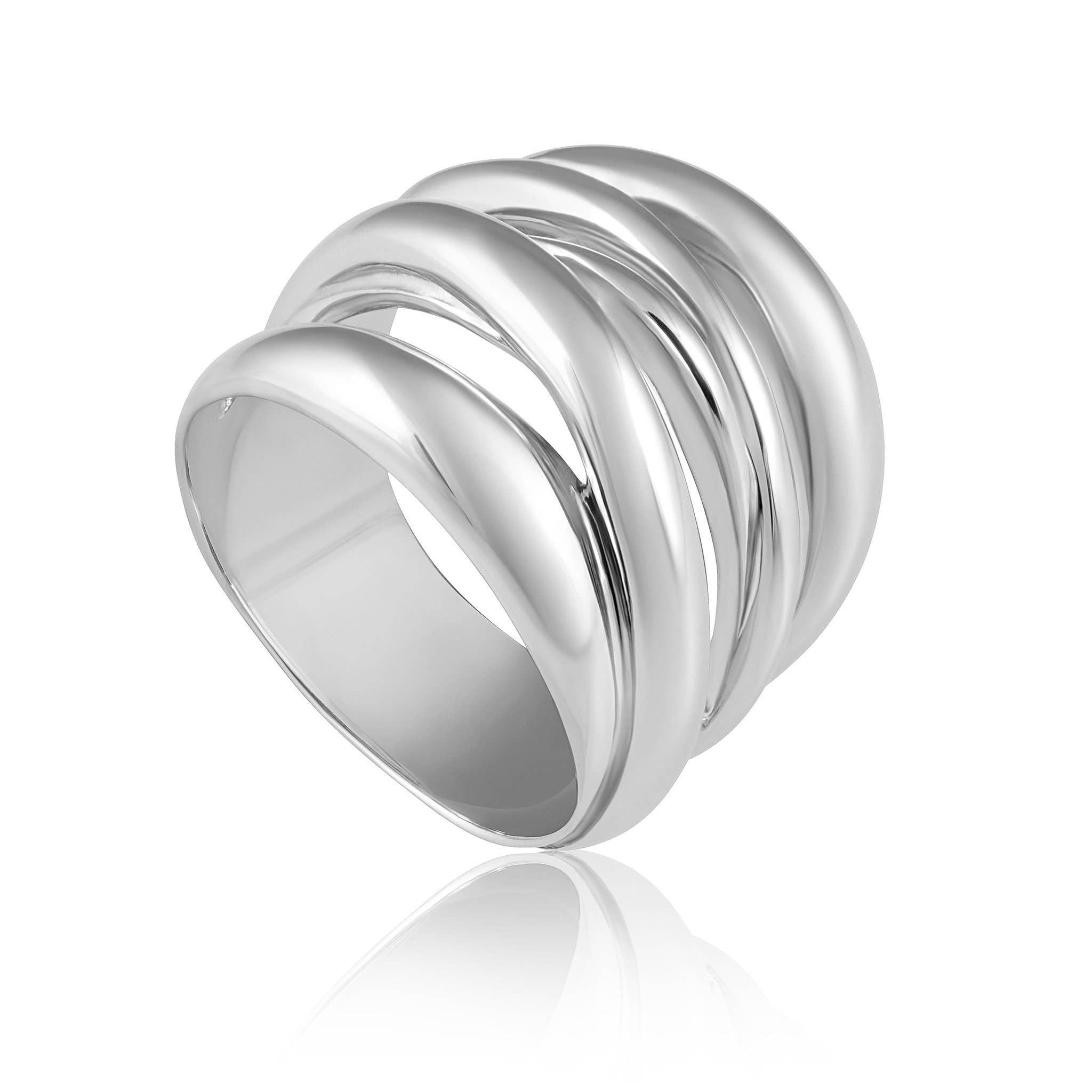 Arezzo Serenity Ring in silver on a white background - L'Atelier Global