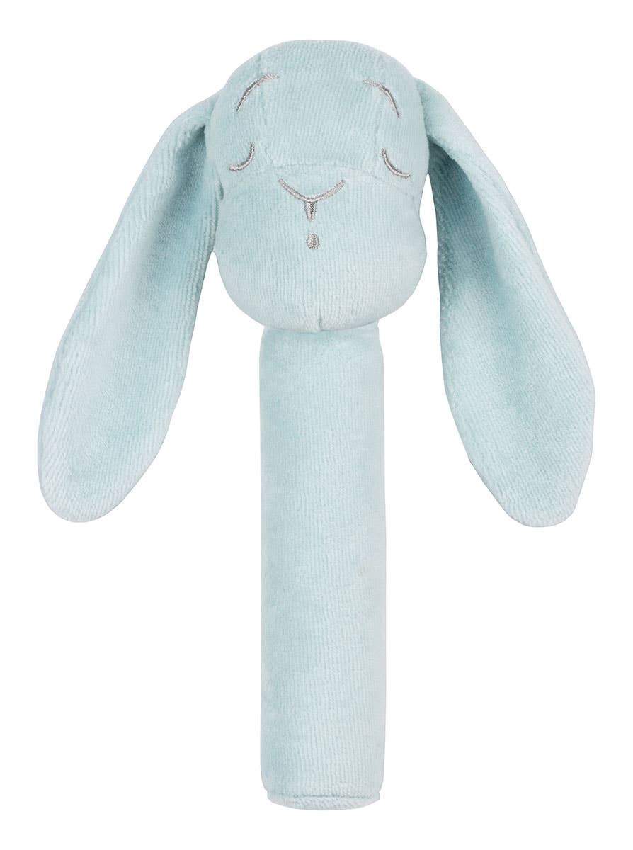 Baby Bunny Rattle in Blue on a white background - L'Atelier Global