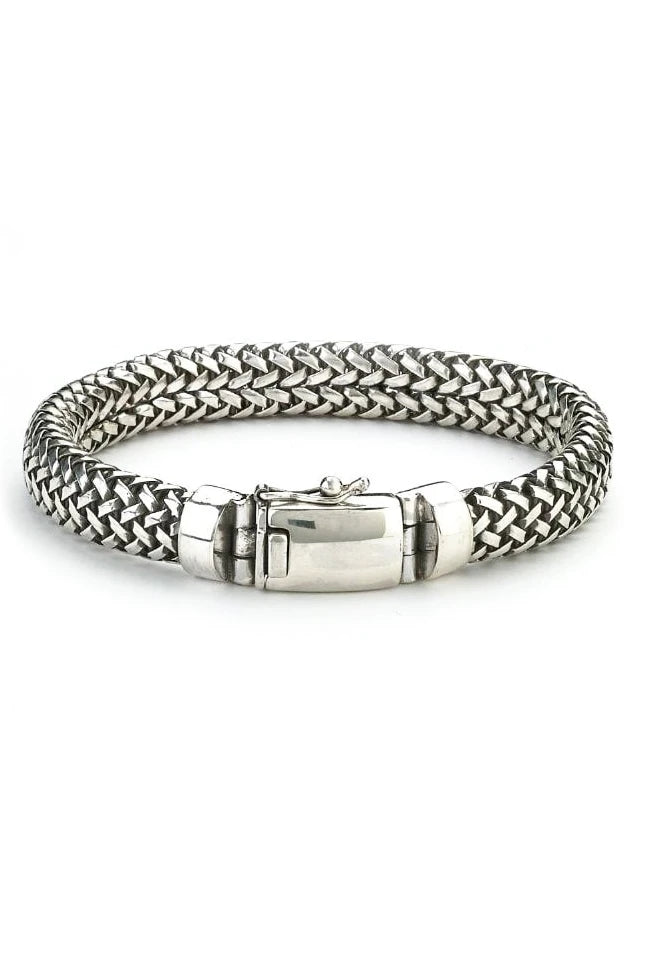 Bali Switchback Silver Bracelet back view on a white background - L'Atelier Global