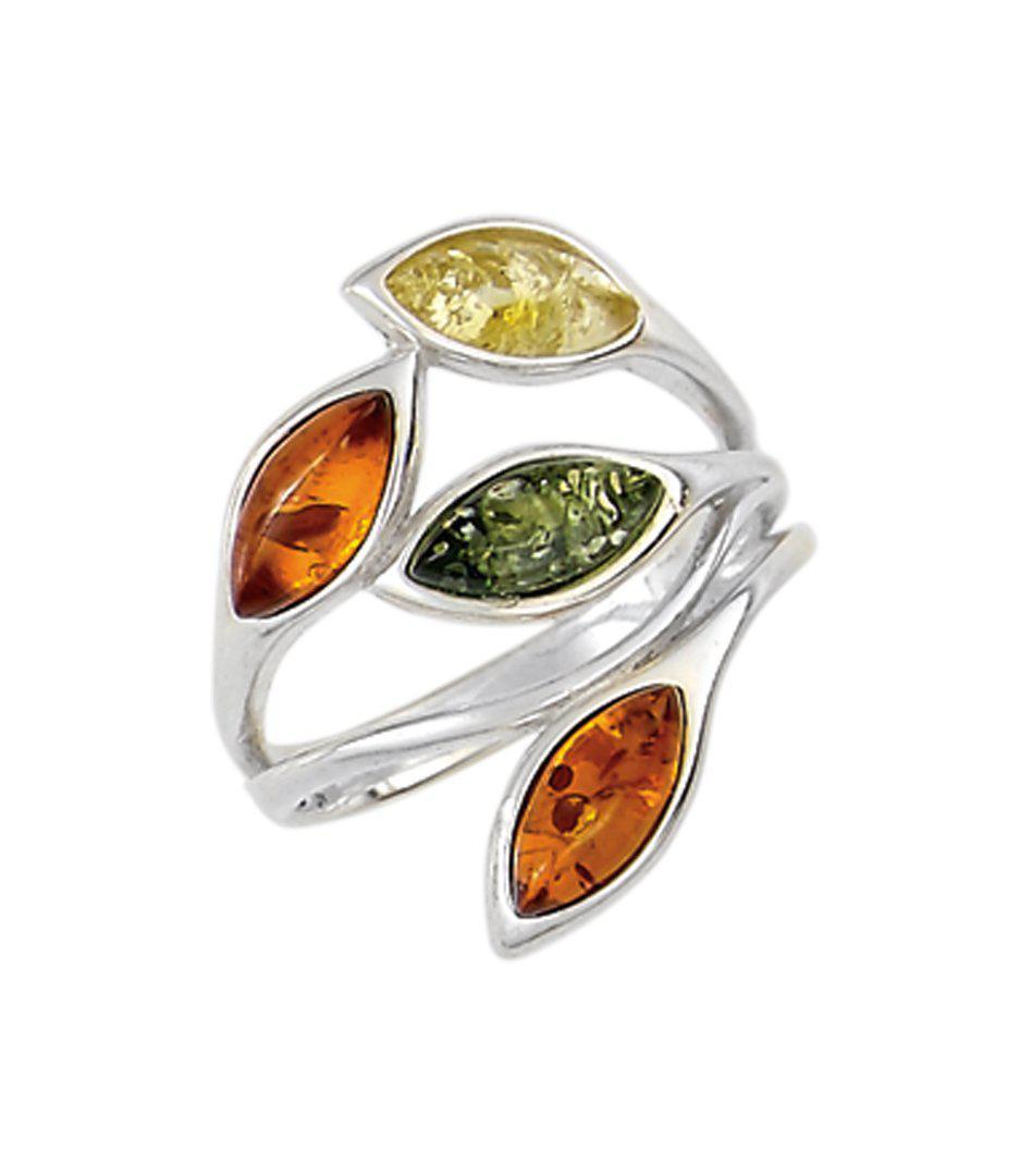 Baltic Amber Teardrop Ring on a ehite background - L'Atelier Global