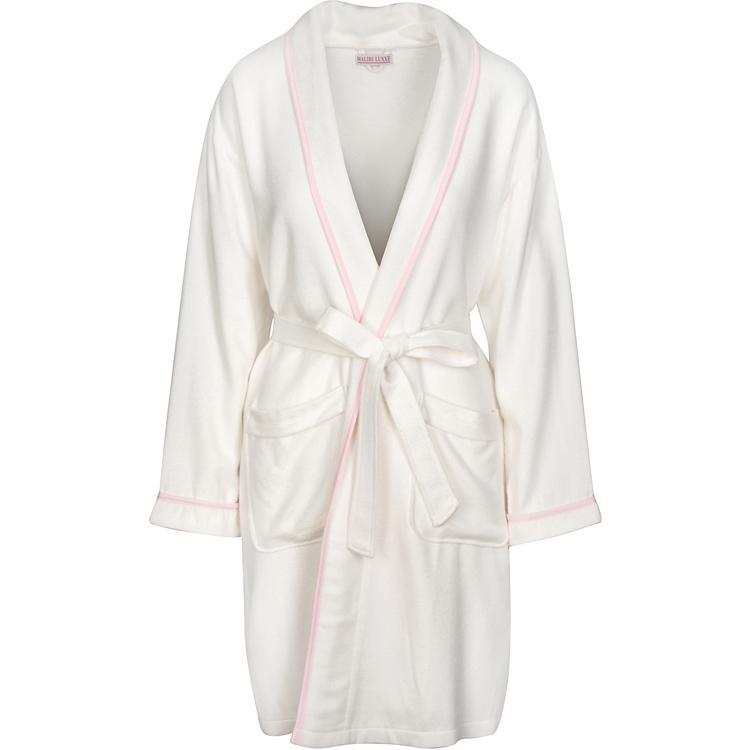 Bamboo Luxxe Cover Up in white with self white trim on a white background - L'Atelier Global
