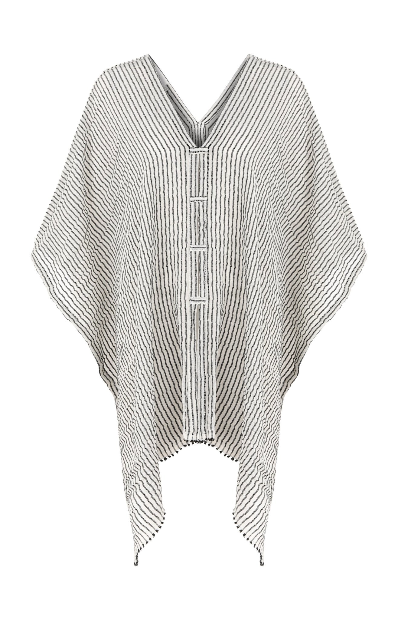 Beach Day Black Striped Kimono on a white background