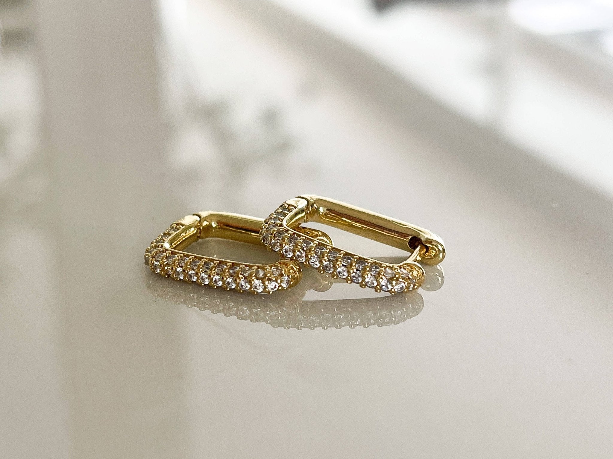 Boca Cubic Zirconia Pavé Gold Earrings - L'Atelier Global