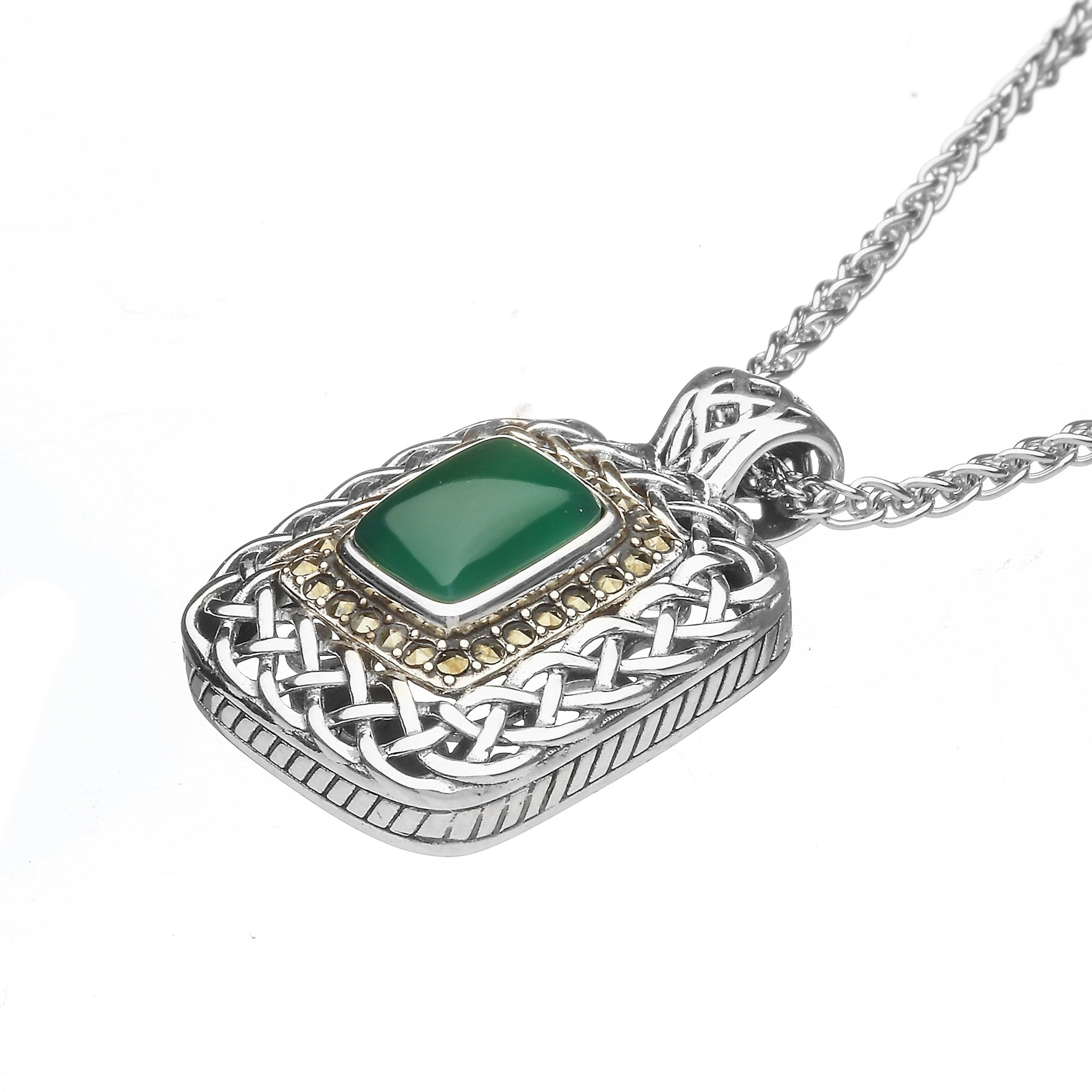 Irish Celtic Woven Agate Necklace on a white background - L'Atelier Global
