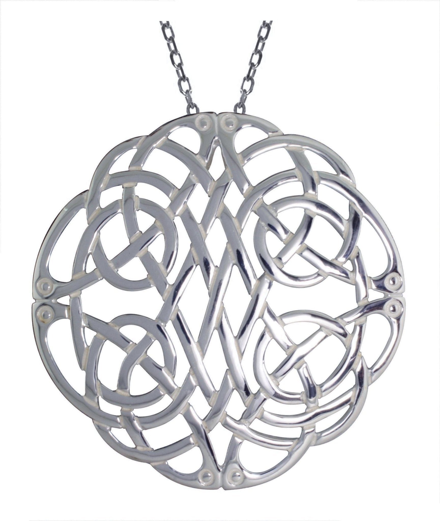 Celtic Woven Knot Sterling Silver Pendant on a white background - L'Atelier Global