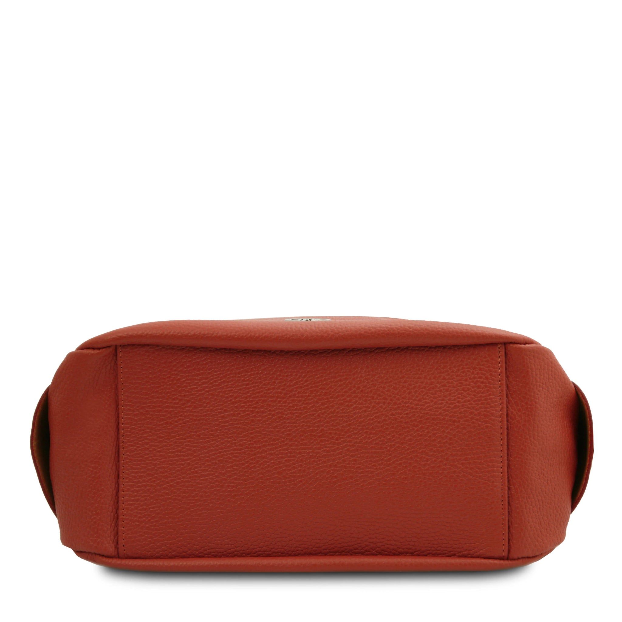 Bottom view of the Charlotte Soft Italian Leather Shoulder bag in terracotta