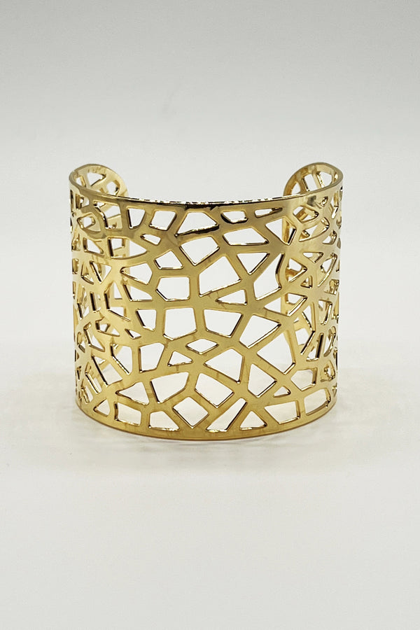 Chelsea Abstract Cuff in Gold - L'Atelier Global