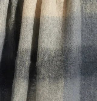 Classic Check Luxuriously Soft Irish Mohair Throw close up of pattern - L'Atelier Global