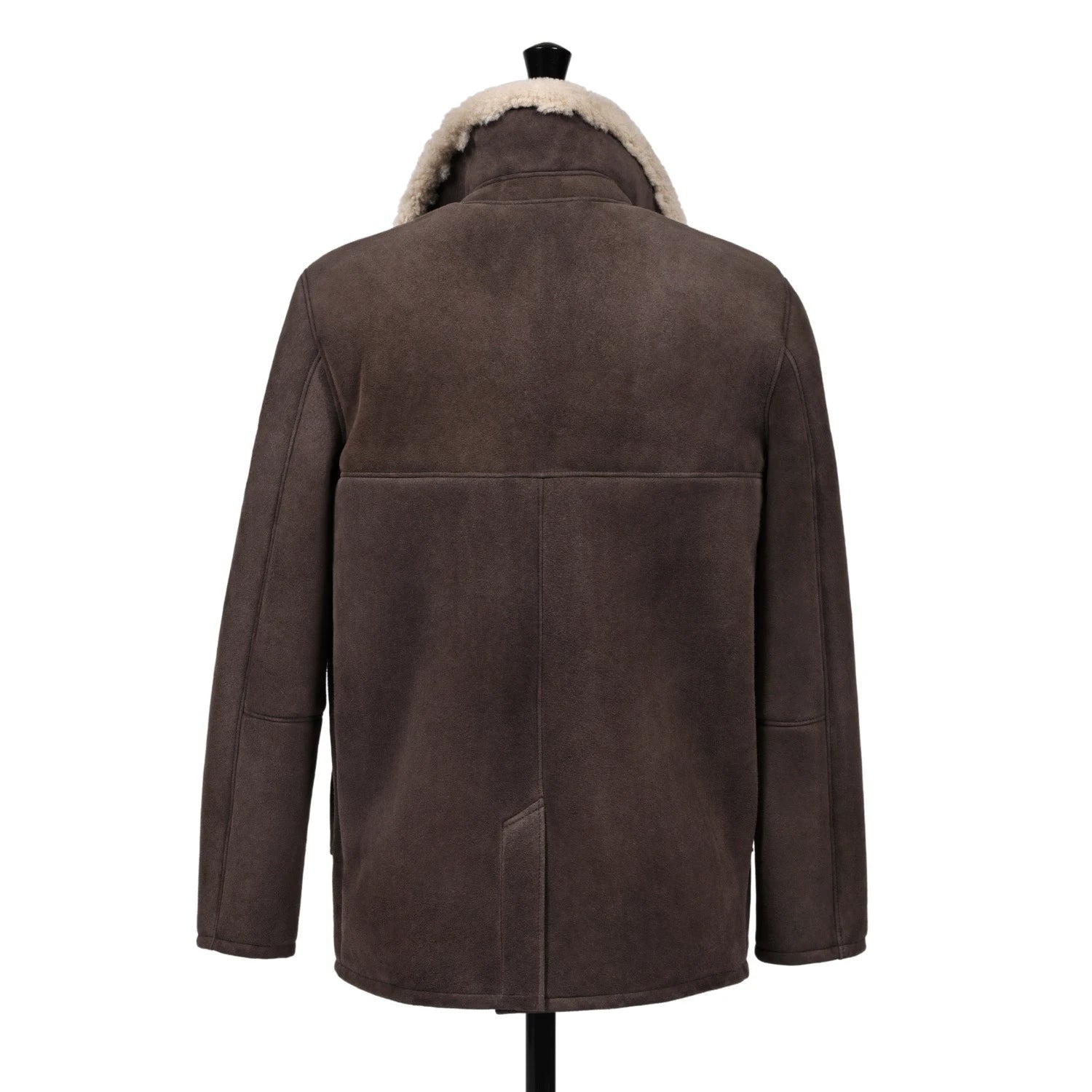 Connor Sheepskin Jacket showing back on a bust form