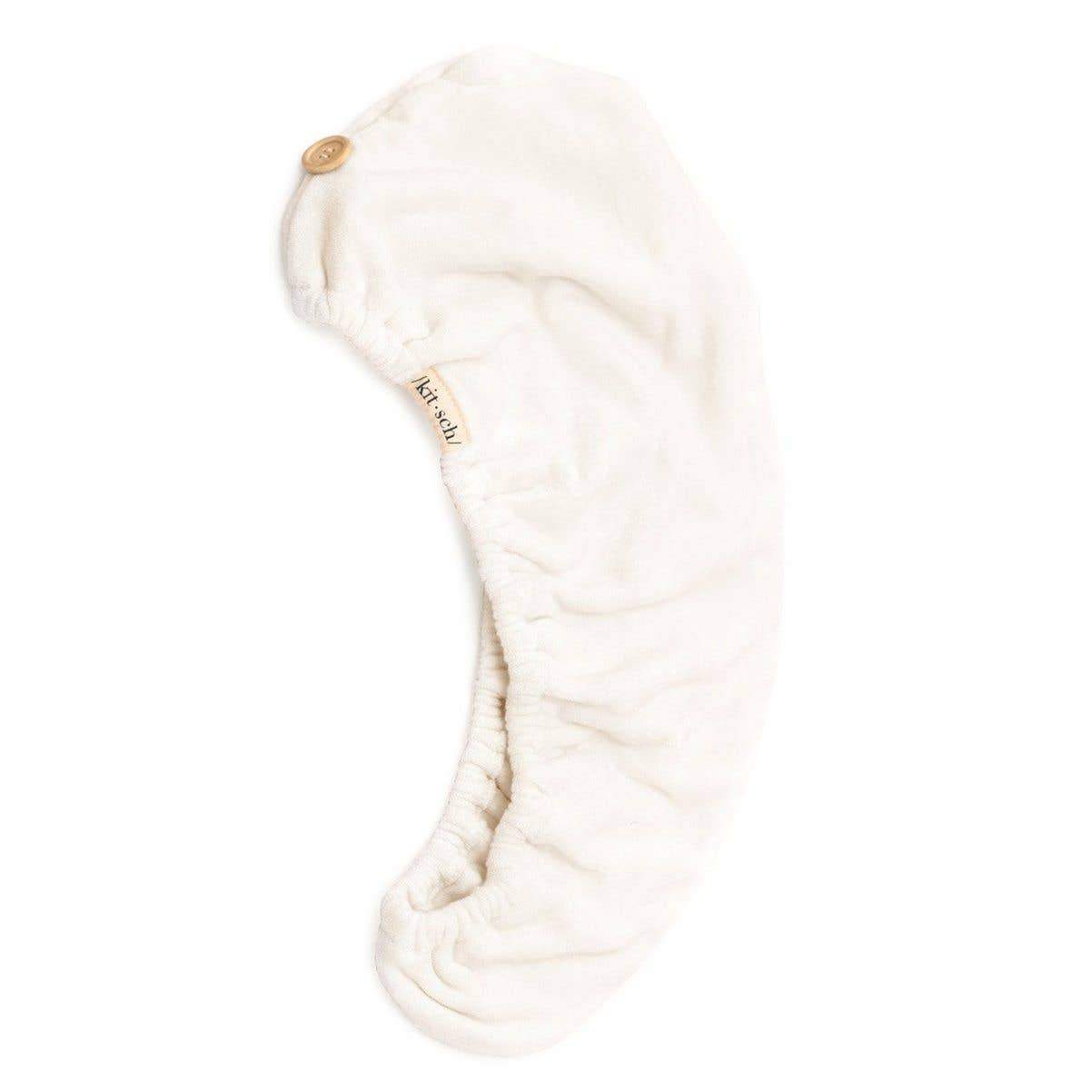 Eco-Friendly Microfiber Hair Towel in natural on a white background