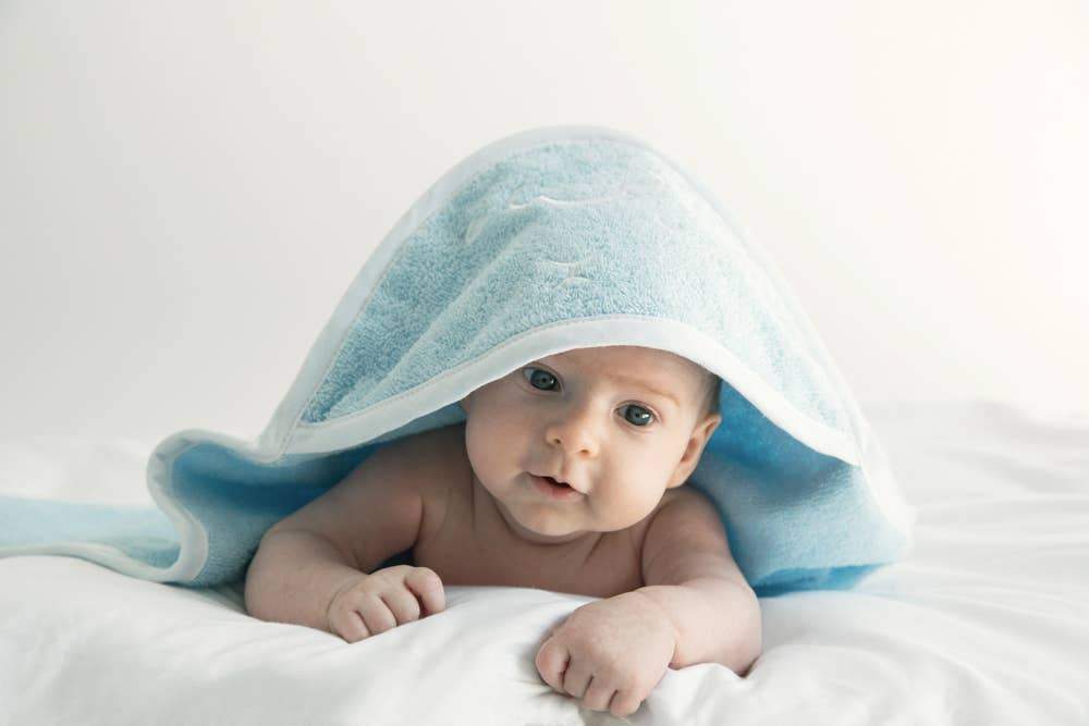 Embroidered Hooded Towel in Blue - L'Atelier Global