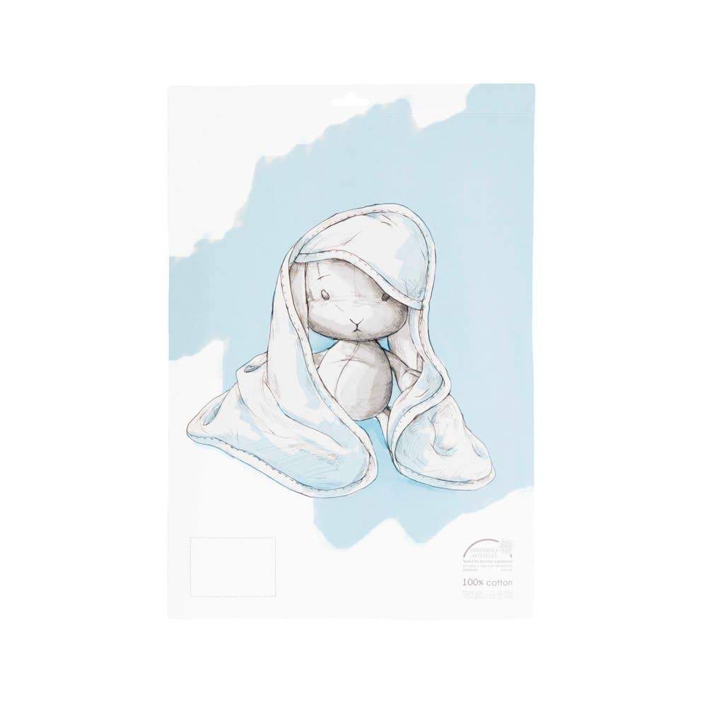 Embroidered Hooded Towel in Blue - L'Atelier Global