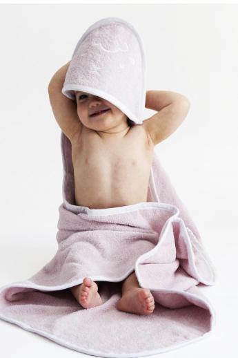 Embroidered Hooded Towel in Pink - L'Atelier Global