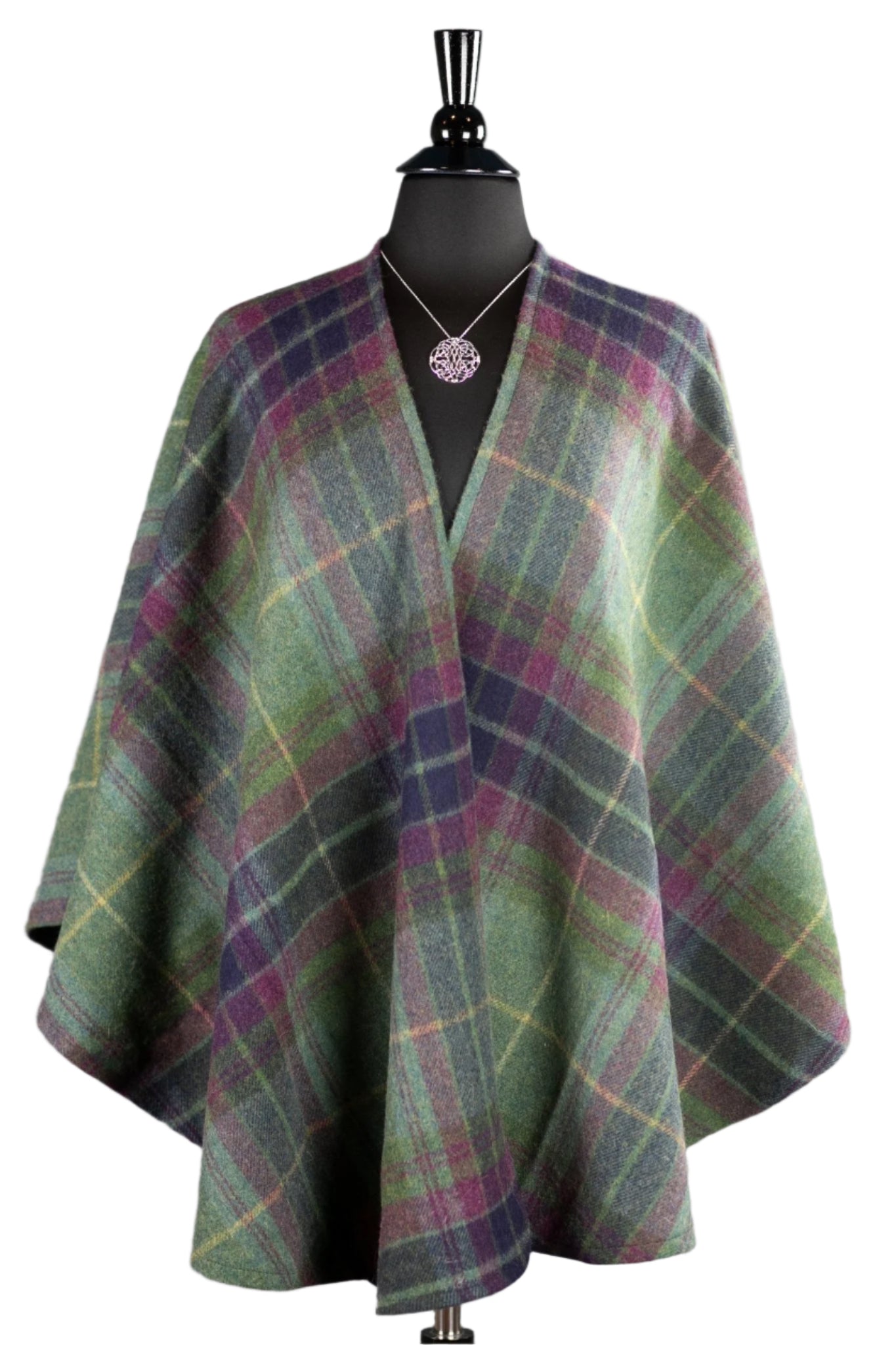 Emerald Isle Heathered Green Wrap on a black Bust Form