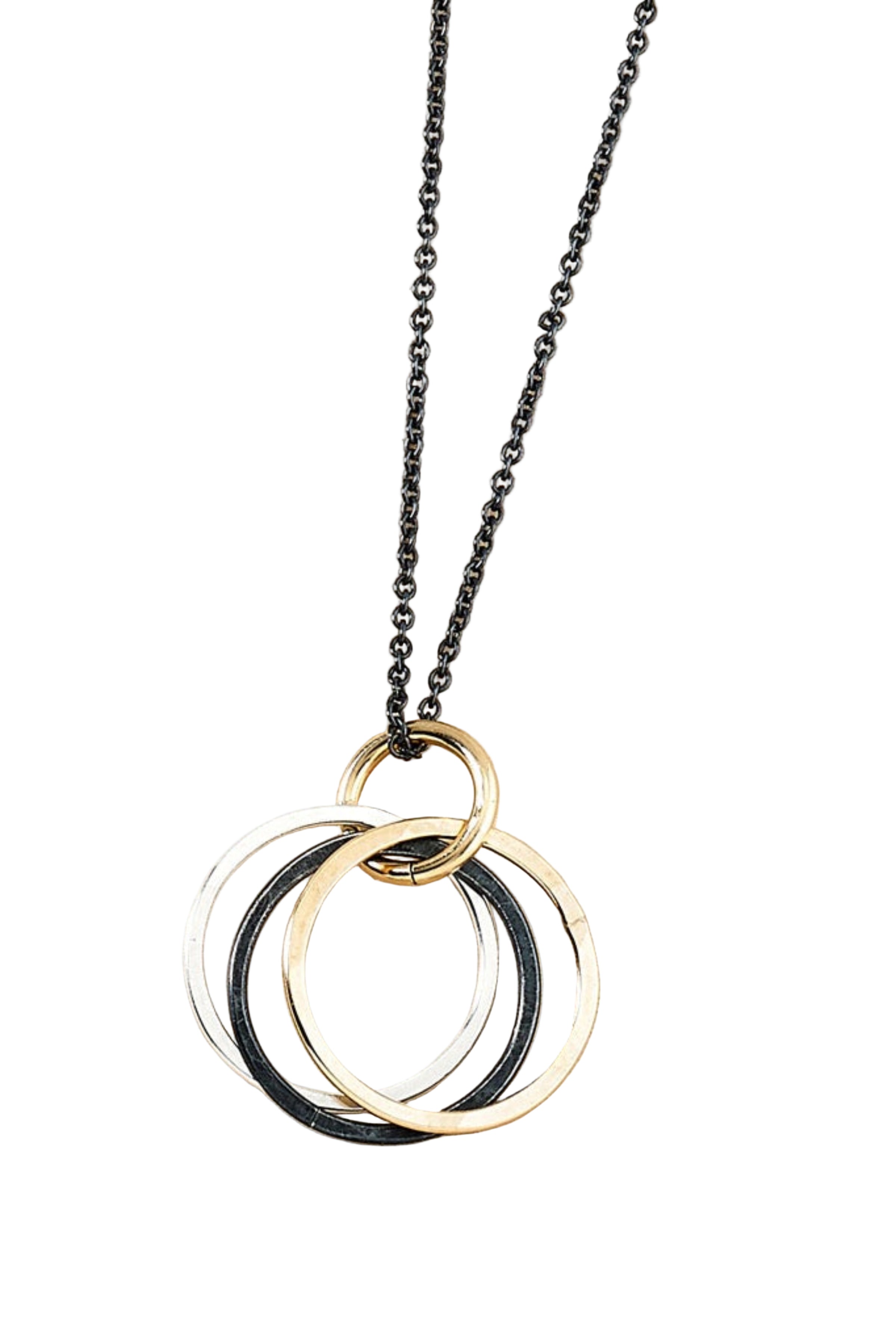 Endless Possibilities Oxidized Sterling Silver Necklace on white background