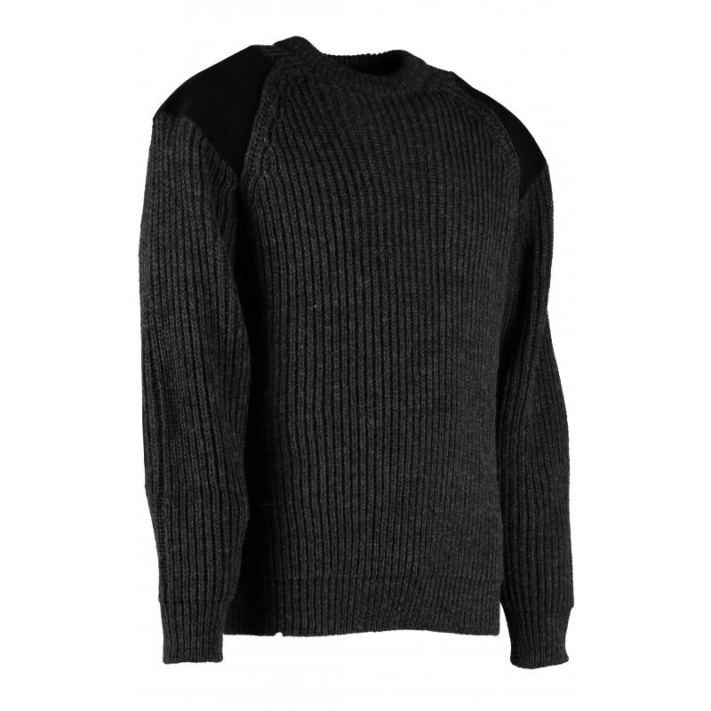 Side view English Midlands Classic Crew Sweater in Moss Green Side View on white background