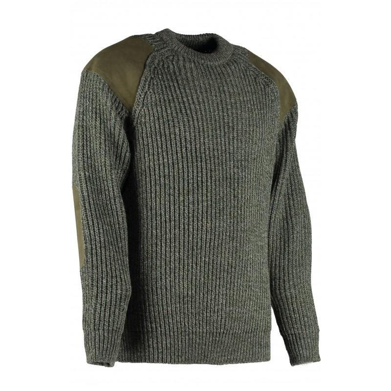 Side view English Midlands Classic Crew Sweater in Derby Tweed on a White Background