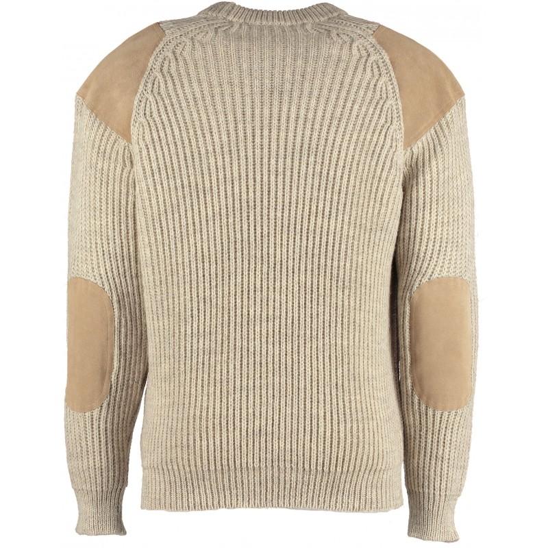 Back view English Midlands Classic Crew Sweater in Light Gray Walsh on a White Background
