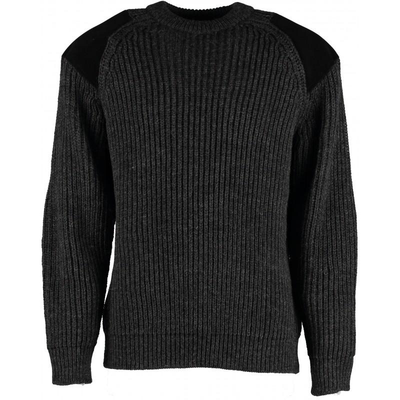 English Midlands Classic Crew Sweater in Moss Green on a White Background