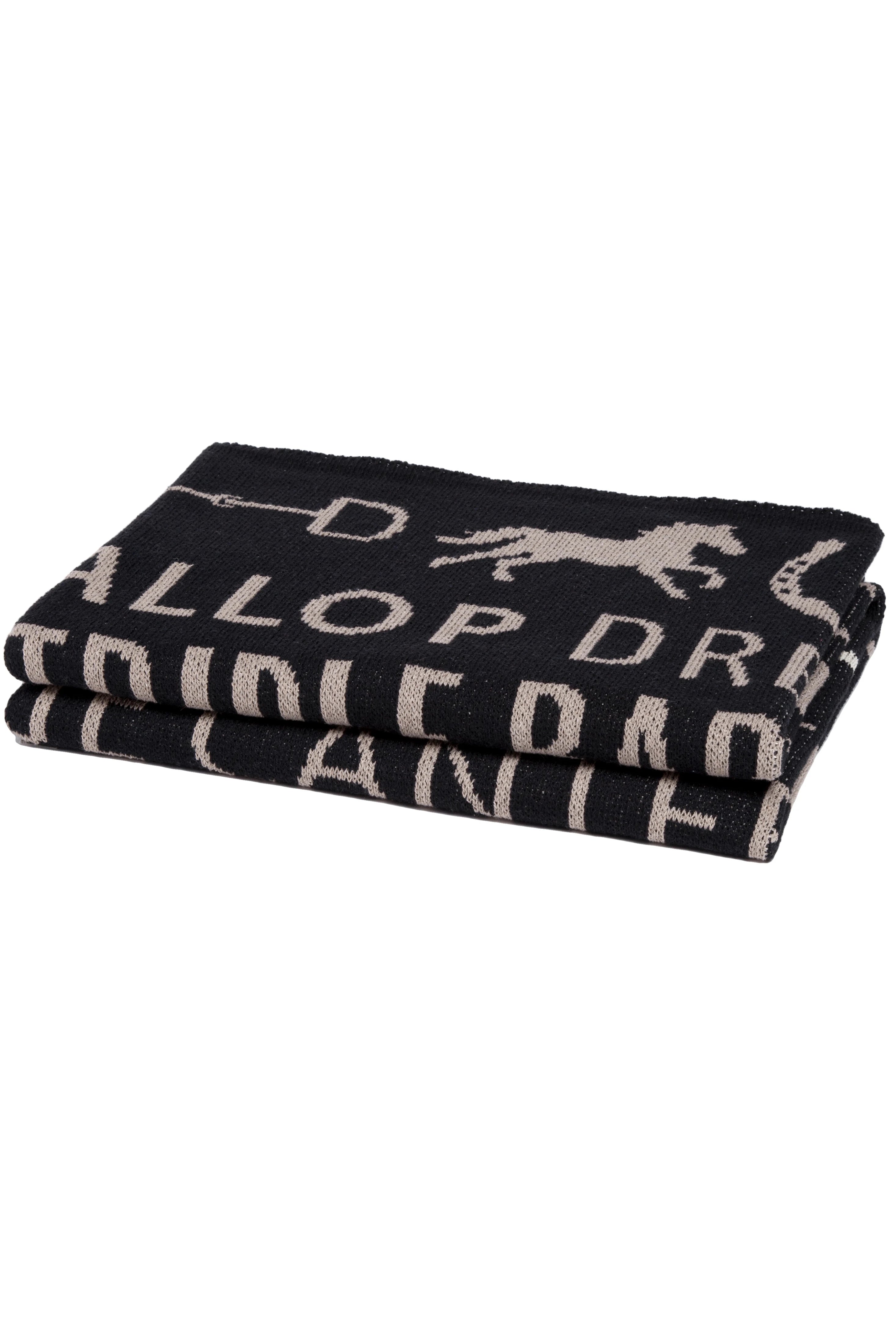 Equestrian Eco Text Throw is folded in a rectangle on a white background