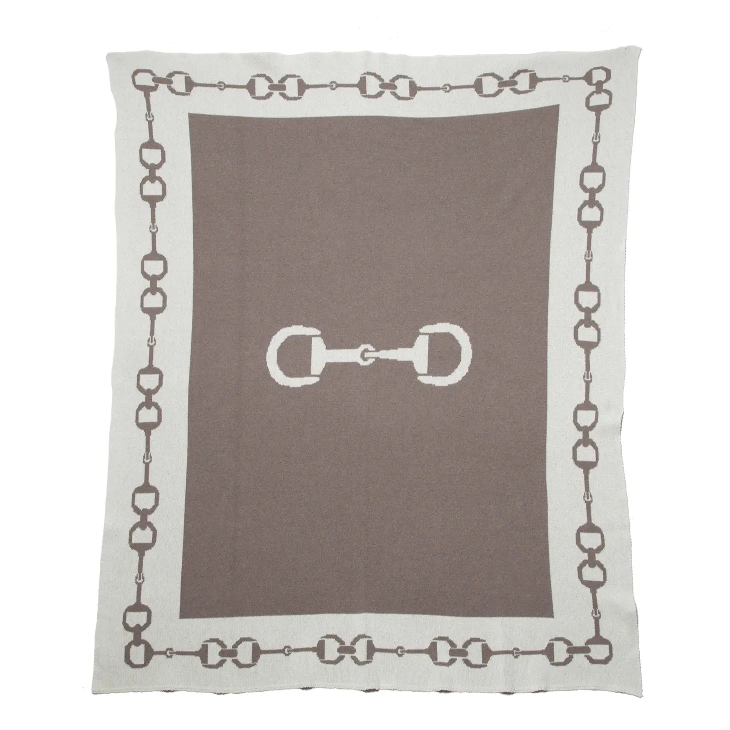Equestrian Snaffle Bit Border Throw on a white background