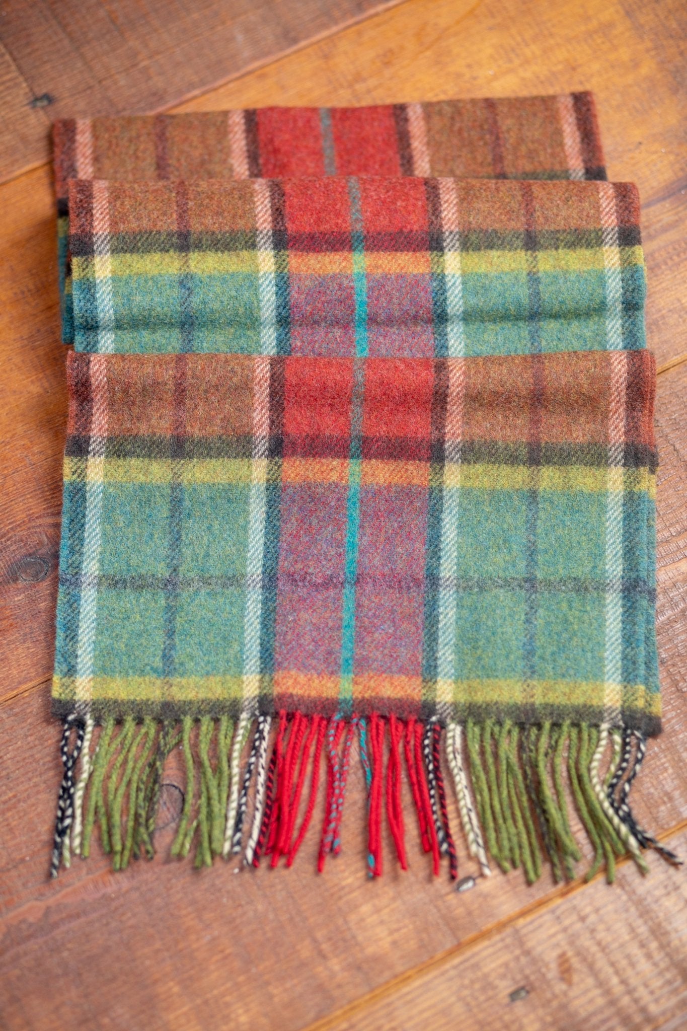 Forever Autumn Kildare Lambswool Scarf folded on a white background - L'Atelier Global