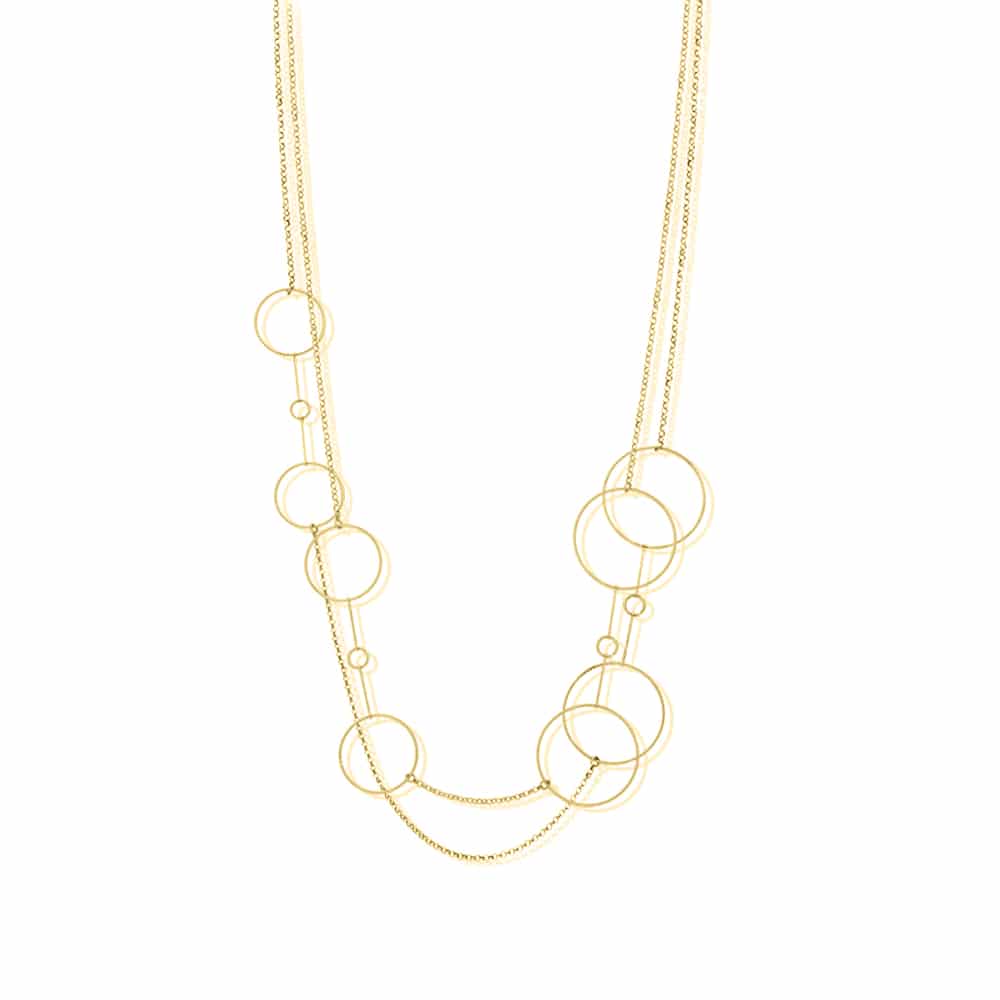 Francesca Double Chain Gold Vermeil Necklace on a white background